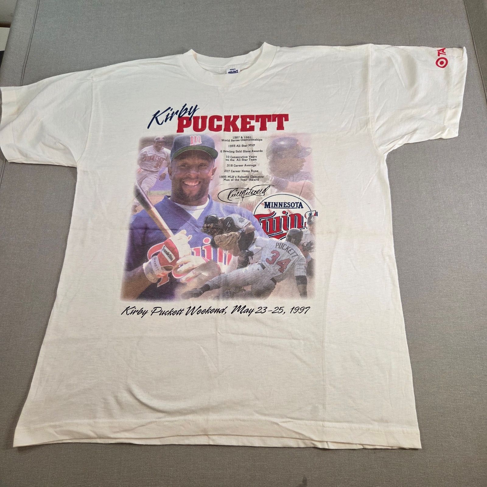 Twins 1997 Kirby Puckett Weekend Twins Target Promo Tee L Size US L / EU 52-54 / 3 - 1 Thumbnail