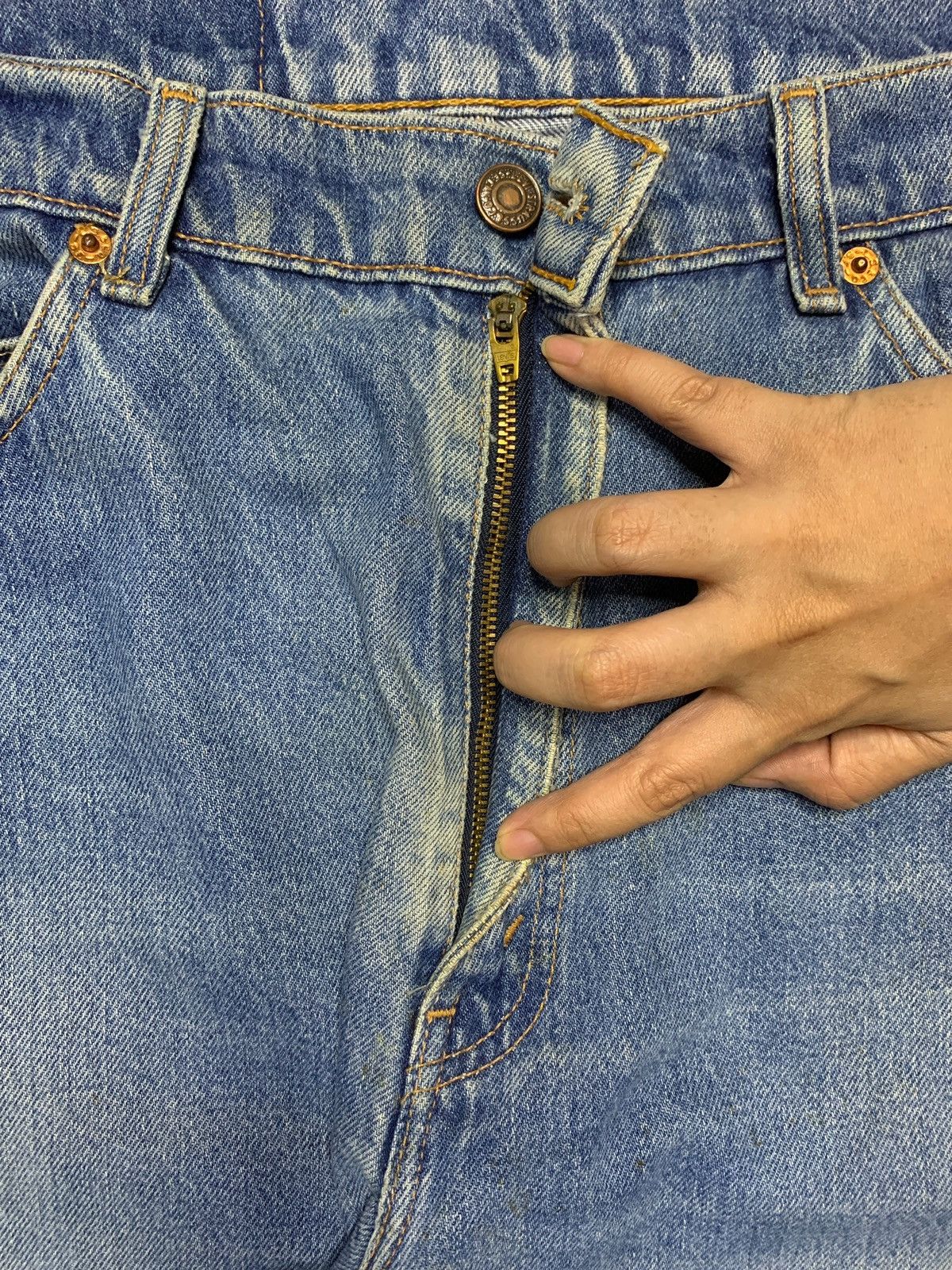 Levi's × Levi's Vintage Clothing Vintage 80s Levis 612 Orange Tab Mud Wash Ripped Baggy Jeans Size US 39 - 3 Thumbnail