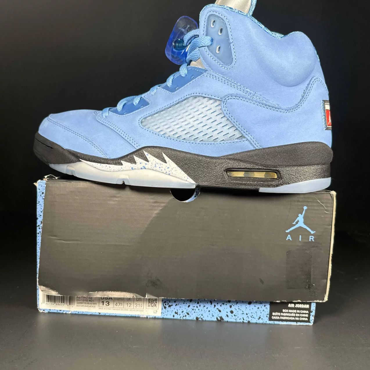 image of Size 13 - Air Jordan 5 Retro Se 'unc' Sneakers in Blue, Men's