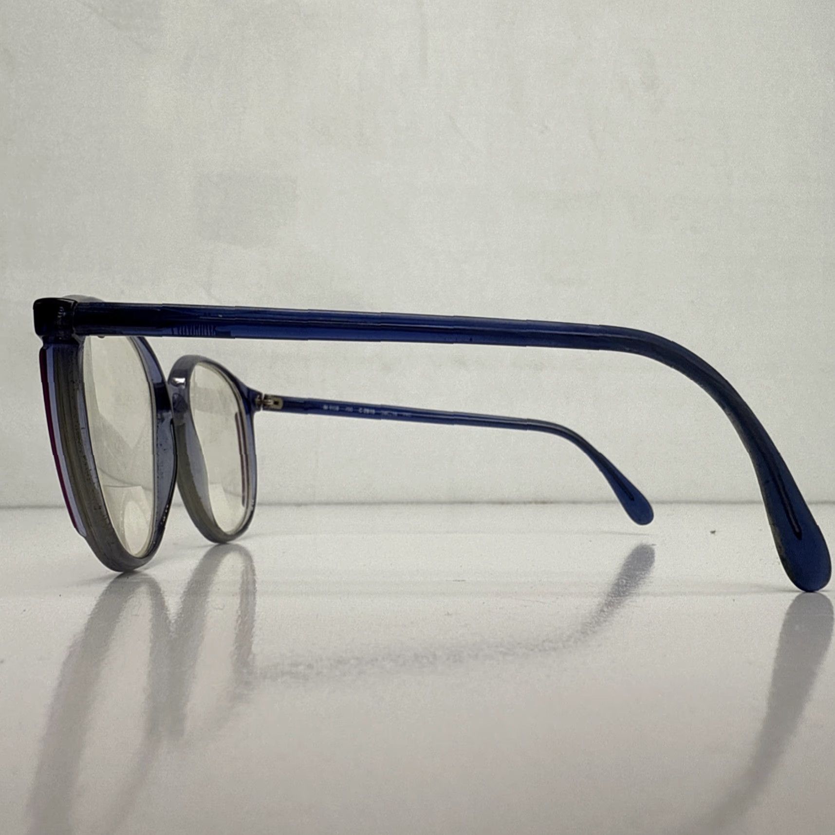 Silhouette VINTAGE Silhouette M1159 Blue Purple Round Glasses Austria Frames Only 56-16 140 Unisex Mens Womens 56mm 56mm Gray Lens 140 mm 16mm Bridge Size ONE SIZE - 4 Thumbnail