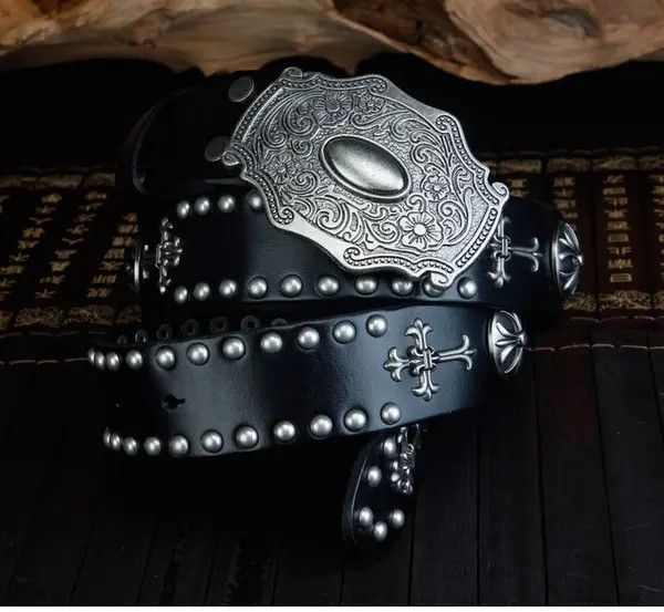 Japanese Brand 2 belt,Retro Heavy Metal Rivets Punk Style (7 variant size) Size ONE SIZE - 1 Thumbnail