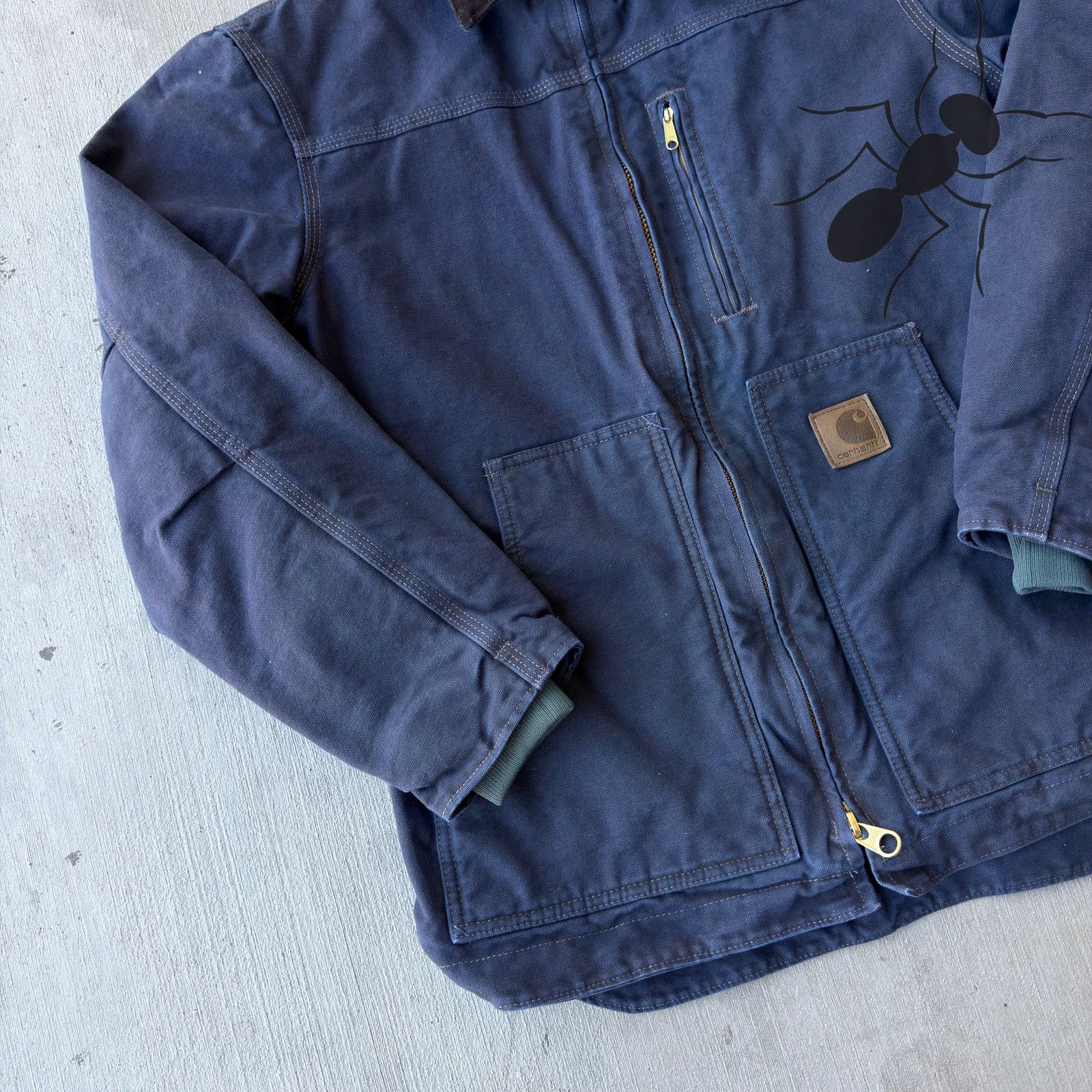 Carhartt × Vintage Vintage Y2K Carhartt C61 DYED blue chore coat work jacket Size US S / EU 44-46 / 1 - 2 Thumbnail