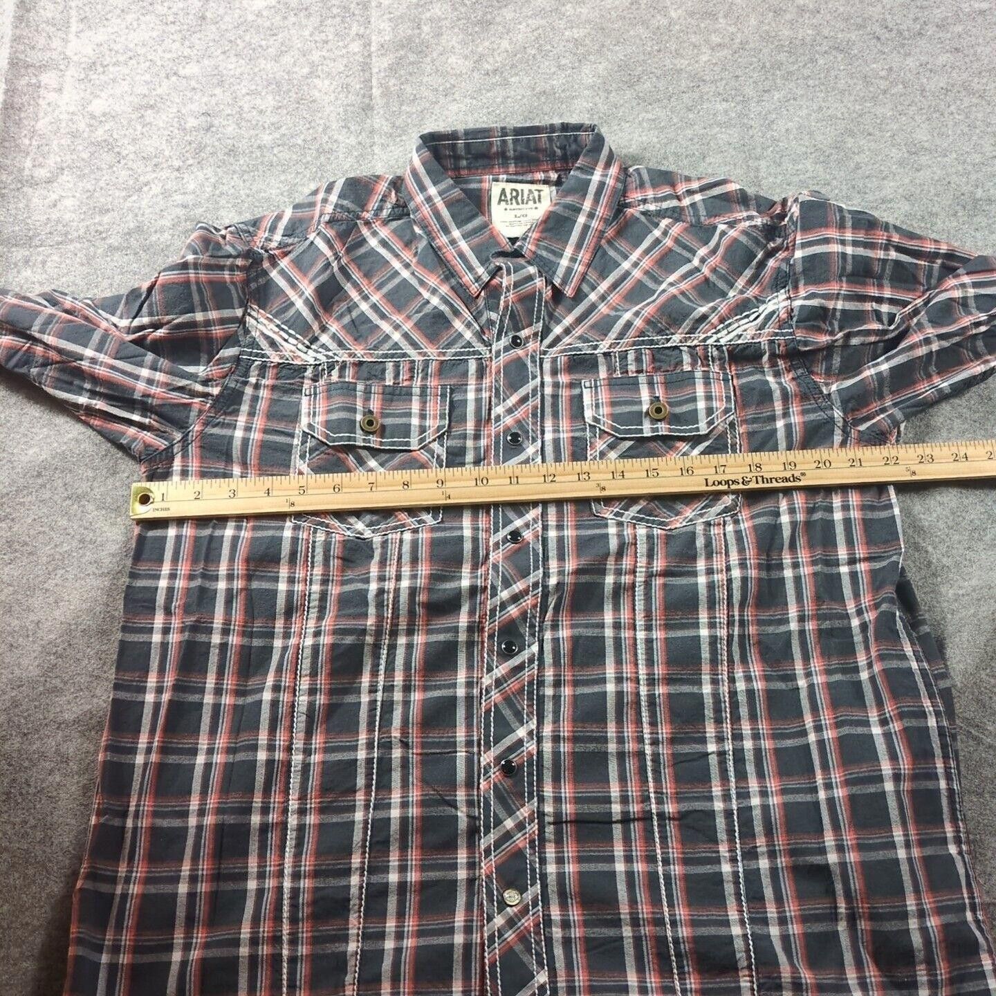 Ariat Ariat Pearl Western Shirt Mens SL Black Plaid Long Sleeve Size US L / EU 52-54 / 3 - 6 Thumbnail