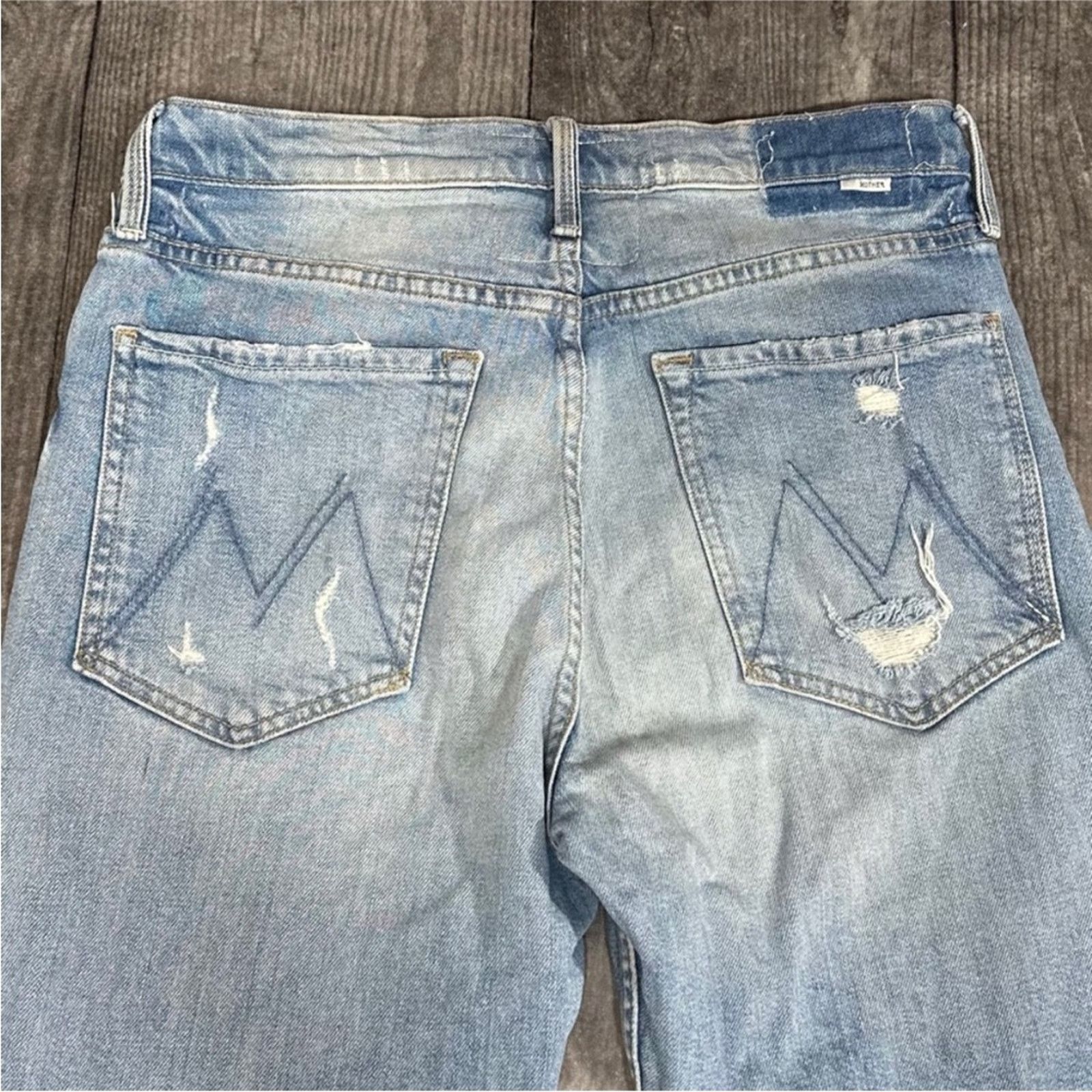 MOTHER MOTHER $258 The Tomcat Distressed Straight Leg Jeans size 32 Size 32" / US 10 / IT 46 - 12 Thumbnail