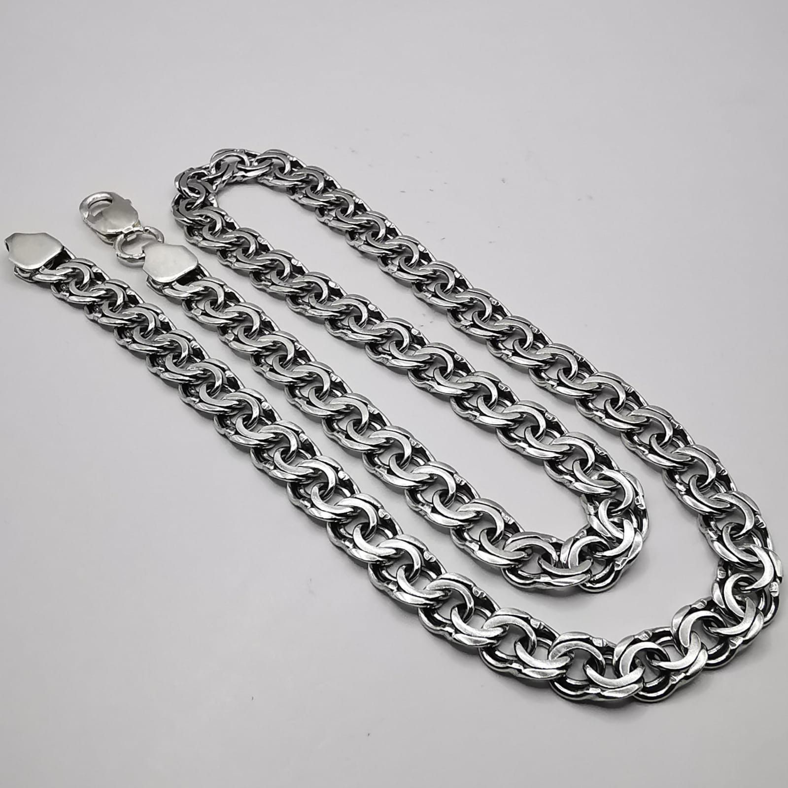 Sterling Silver Vintage Jewelry Chain, 925 Sterling Silver, Signed 50,22g Size ONE SIZE - 1 Thumbnail