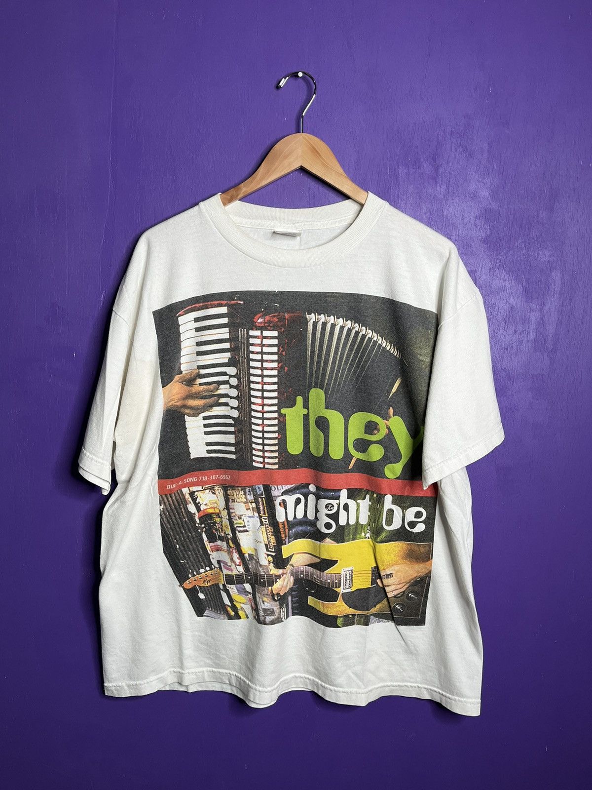 image of Band Tees x Tour Tee Vintage 97/98 They Might Be Giants Severe Damage Tour Tee in White (Size XL)