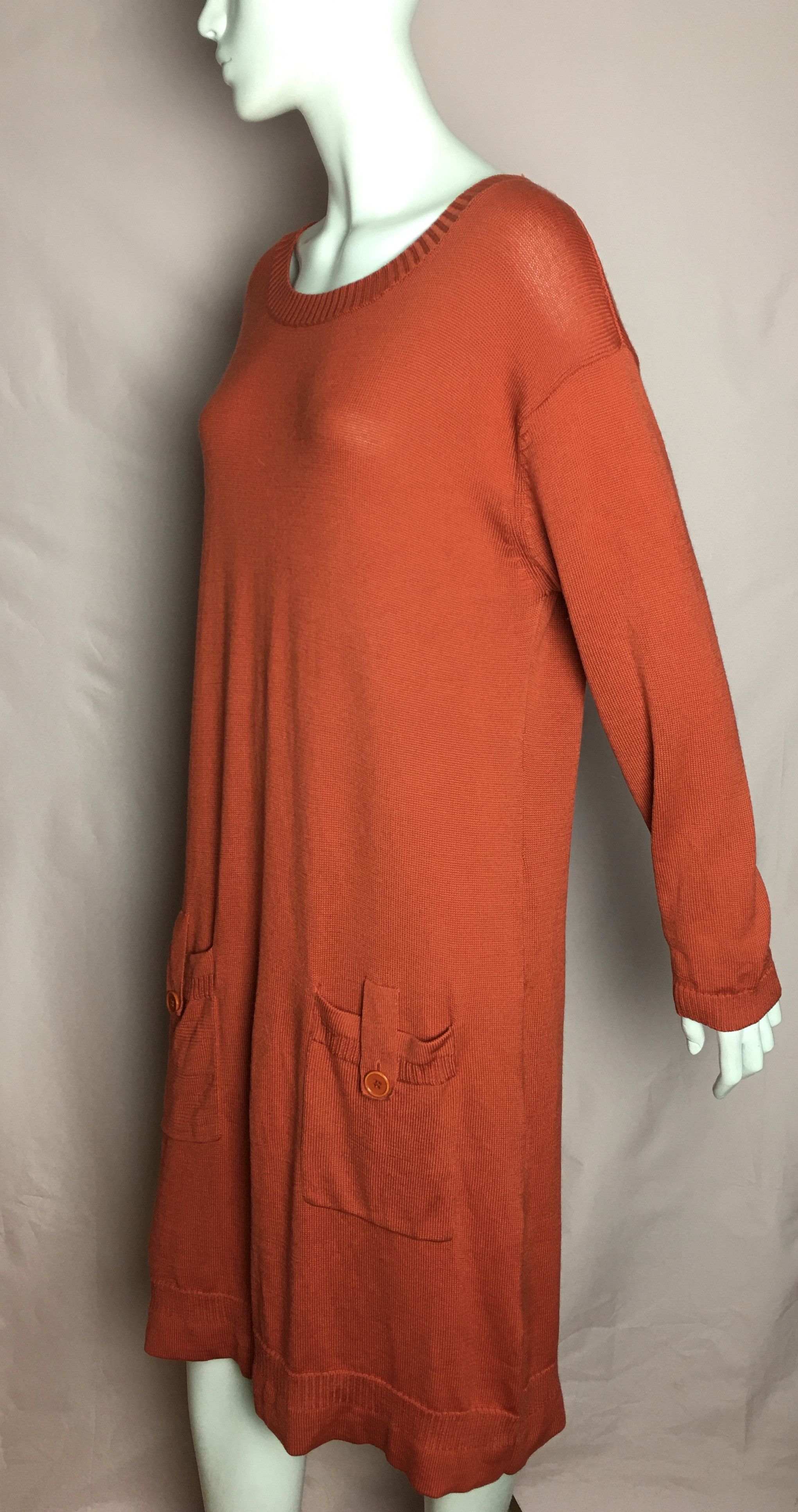 Marimekko Marimekko Cotton Blend Orange Knit Dress Size M Size M / US 6-8 / IT 42-44 - 3 Thumbnail