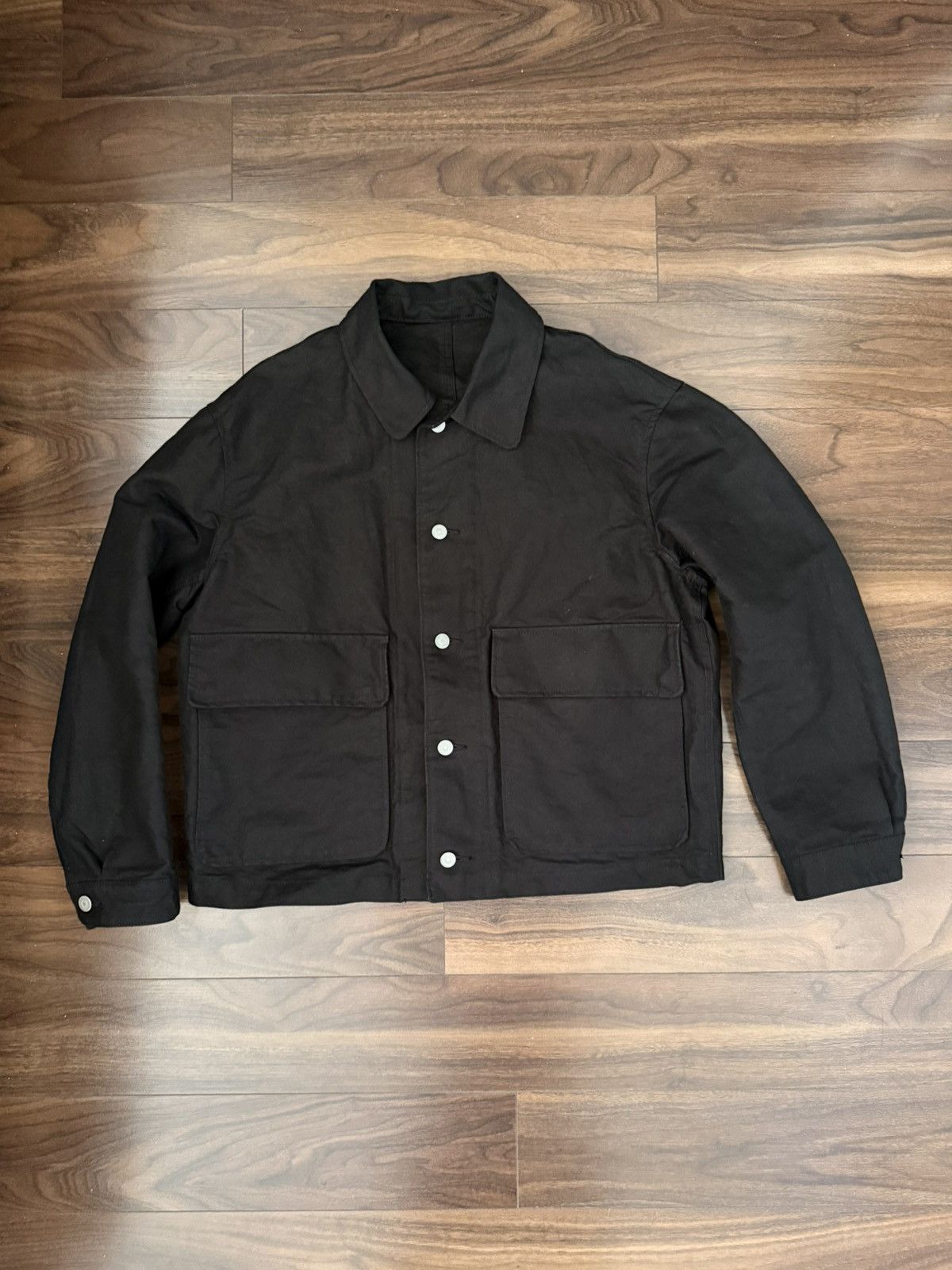James Coward Black Cotton Washi Duck Replica Jacket sz 2