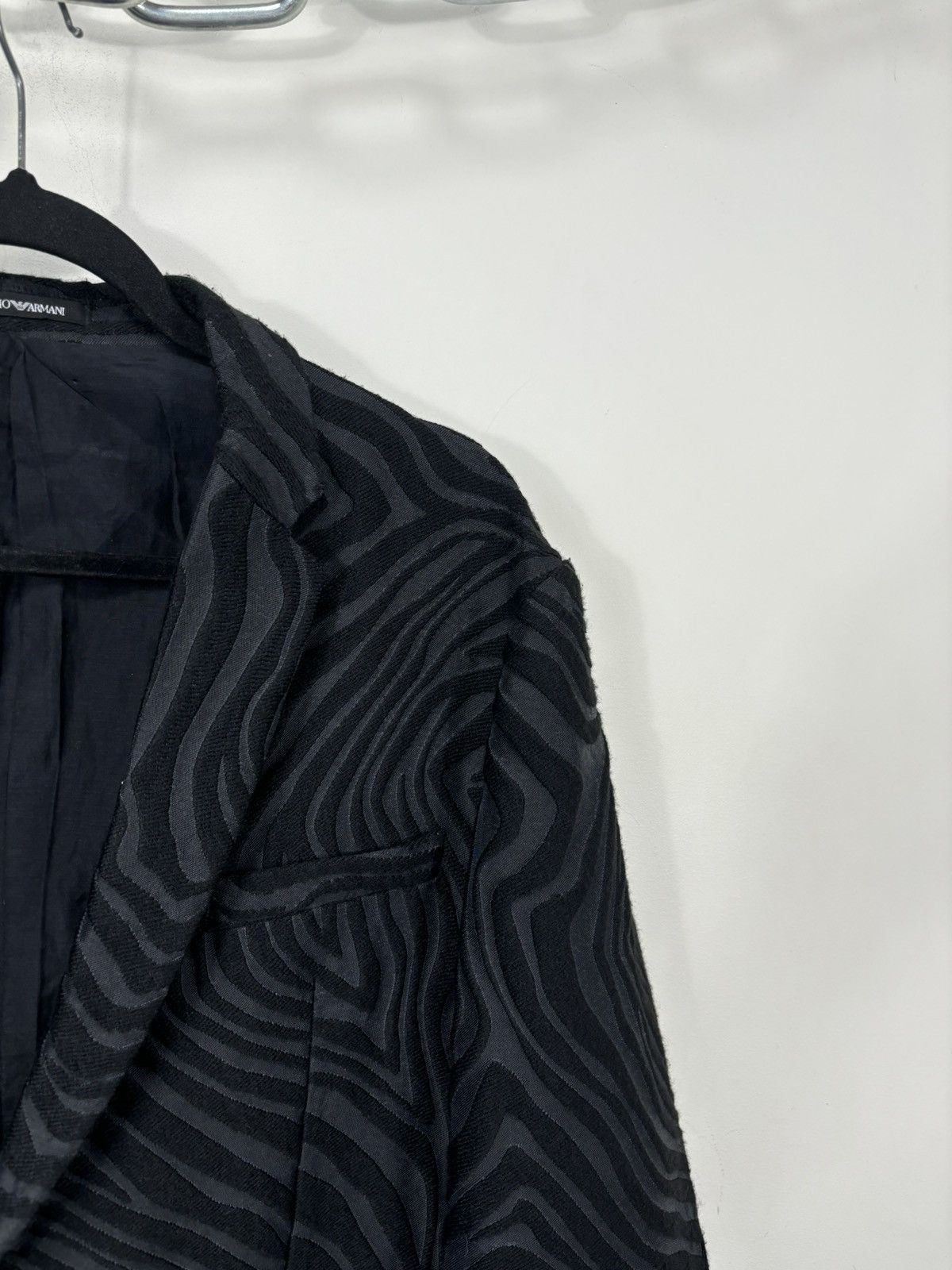 Emporio Armani Emporio Armani Men’s Zebra Jacquard Wool Blend Blazer Jacket Size 46R - 6 Thumbnail