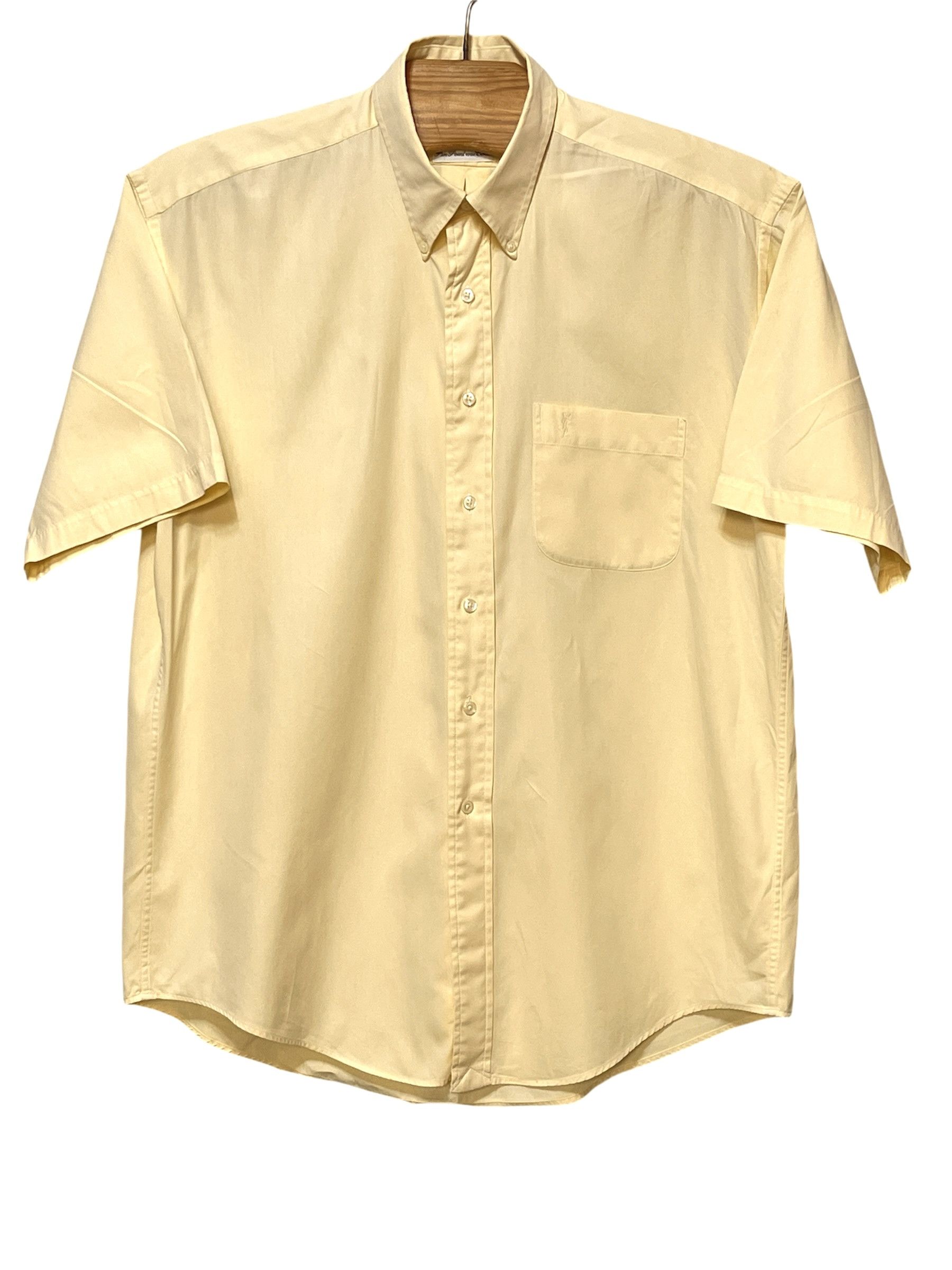 🔥 YSL Yves Saint Laurent shirt size L yellow cotton