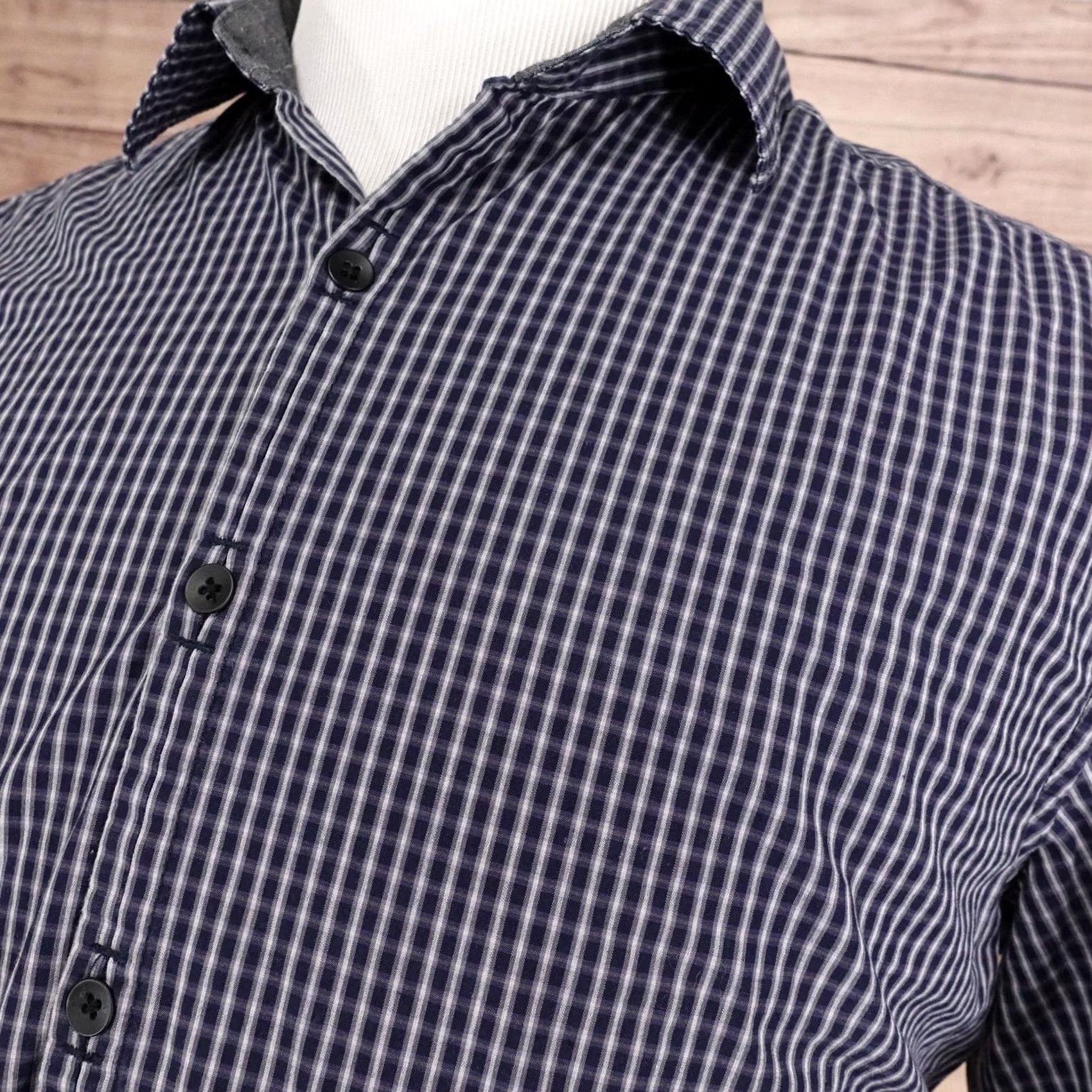 Kenneth Cole Kenneth Cole Reaction Shirt Mens Large Blue Check Long Sleeve Button Up Casual Size US L / EU 52-54 / 3 - 2 Thumbnail