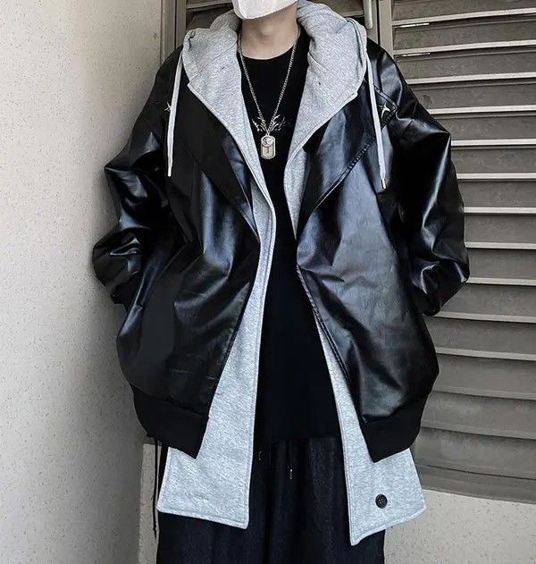 Leather Hirakawa x Ema Black Faux Glossy Leather Coat Size US L / EU 52-54 / 3 - 3 Thumbnail