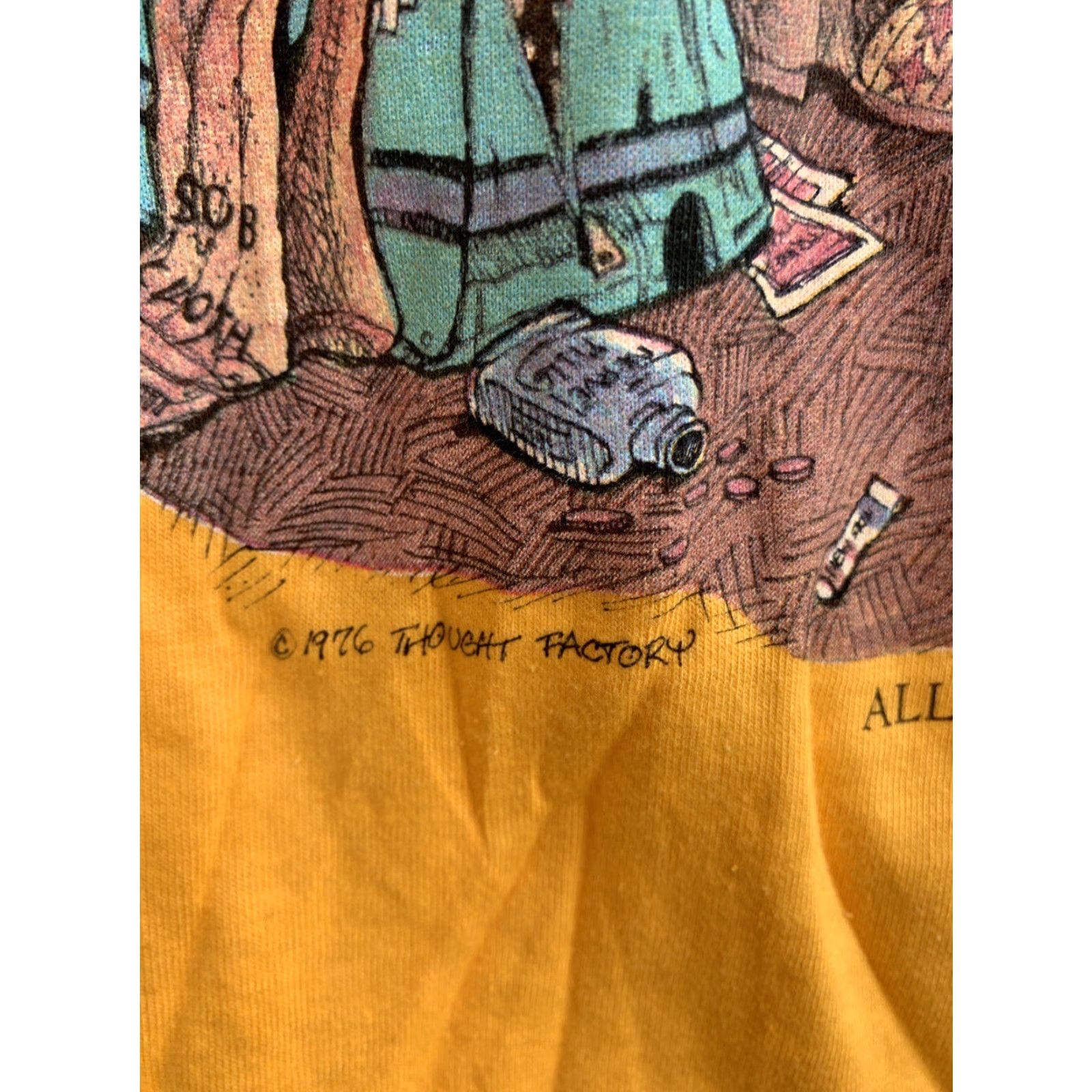 Hanes VINTAGE Hanes T-Shirt 70s 1970s Gary Patterson All Star Bowling Theme Short Sleeve Yellow Mens S Size US S / EU 44-46 / 1 - 5 Thumbnail