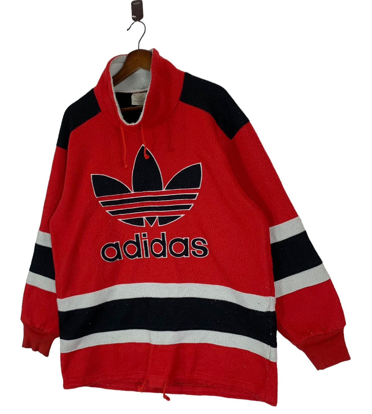 Vintage 90s Adidas Trefoil HipHop Rap Fleece Sweater