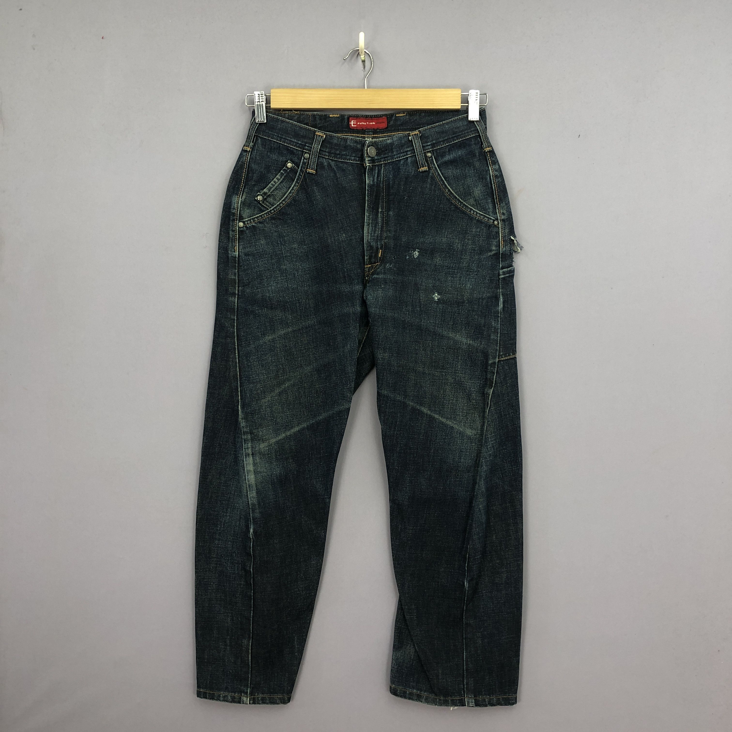 Edwin Vintage Edwin E Function Jeans Ripped Blue Denim GF30303 Size 24" / US 00 / IT 34 - 1 Thumbnail
