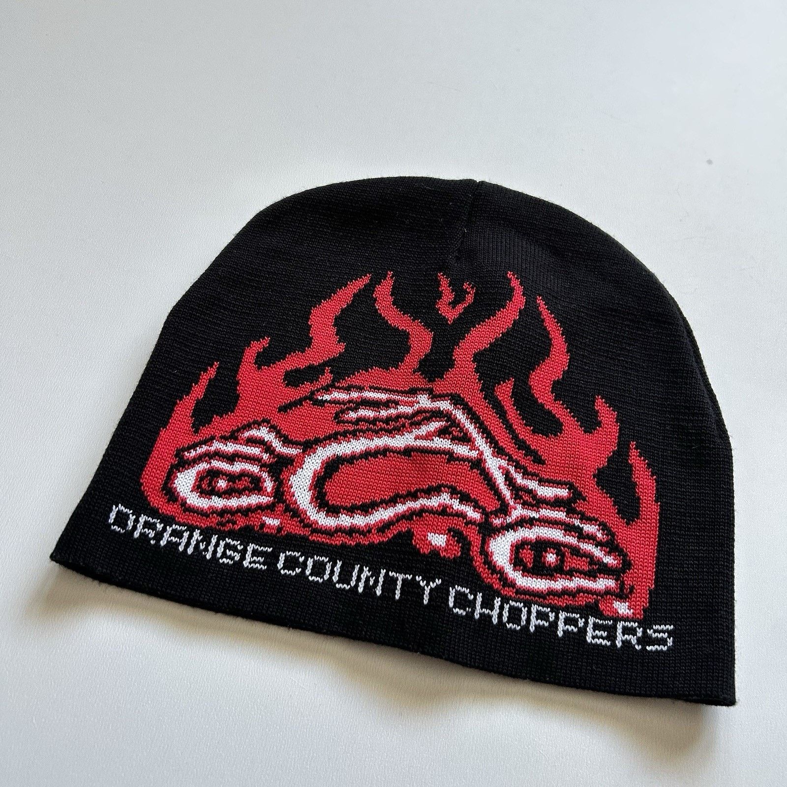 Vintage × West Coast Choppers Vintage Y2K Orange County Choppers Beanie Knit Hat 90s Flame Size ONE SIZE - 2 Thumbnail