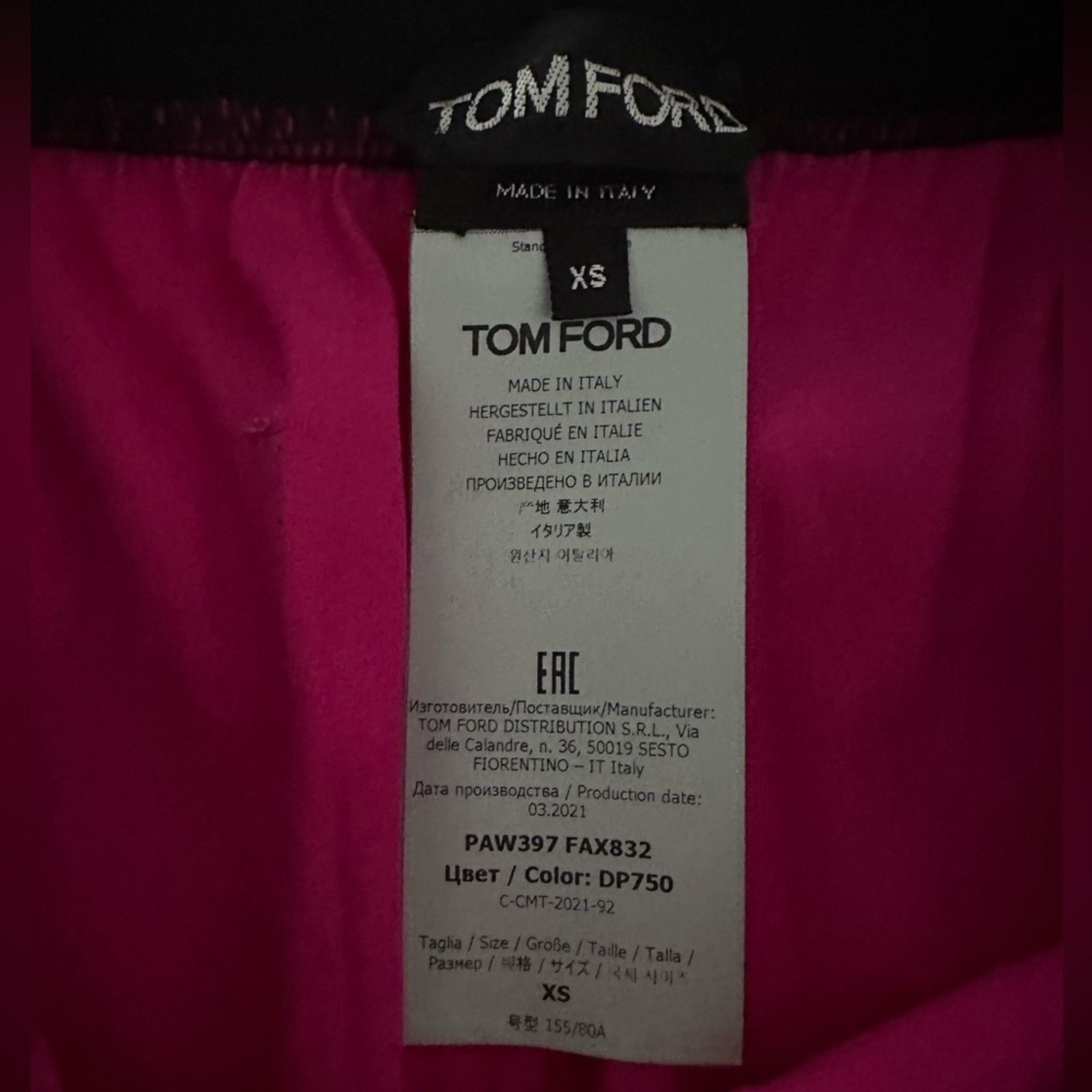 Tom Ford Hot Pink Silk Satin Logo Track Pants XS Barbie Pyjamas Auth Size 24" / US 00 / IT 34 - 2 Thumbnail