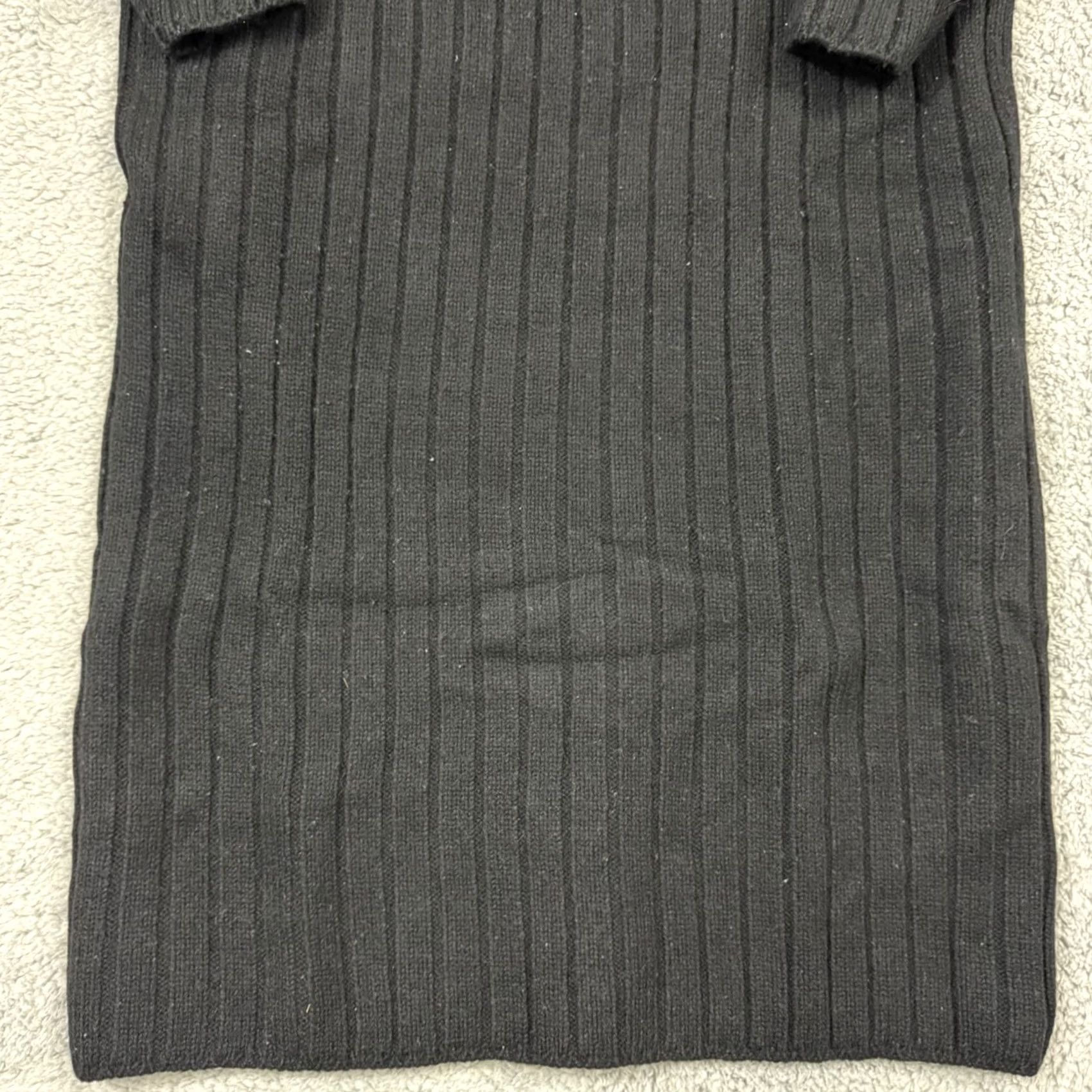 Liz Claiborne VINTAGE Liz Claiborne Sweater Dress Womens M Knit Mock Neck Long Sleeve Black Solid 50s 80s 90s Angel Cat City Logo Dress Womens Size M / US 6-8 / IT 42-44 - 3 Thumbnail