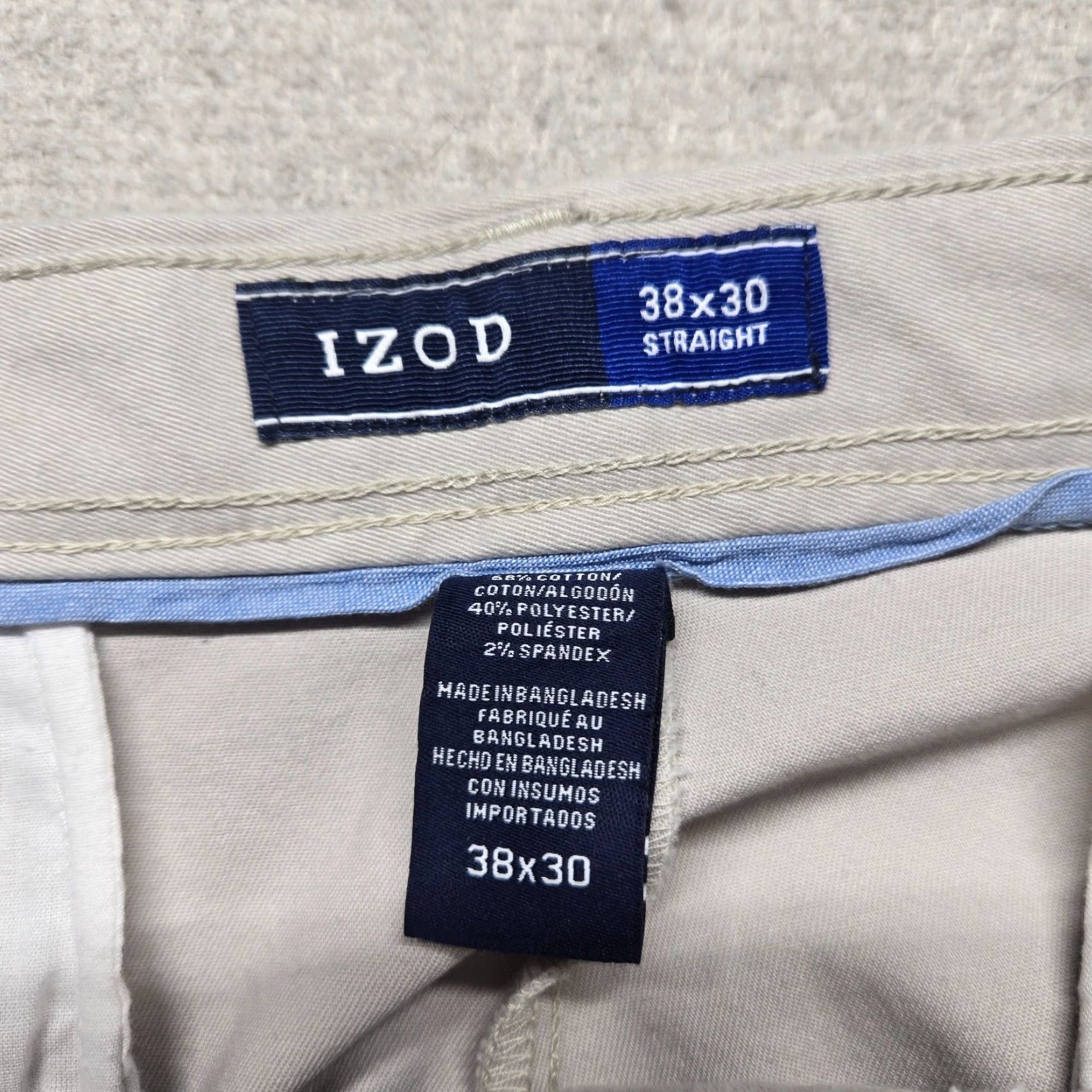 Izod IZOD Pants Khakis Beige 38x30 Adult Men Size Beige Khaki Straight Inseam 30 Men's Pants Size US 38 / EU 54 - 3 Thumbnail