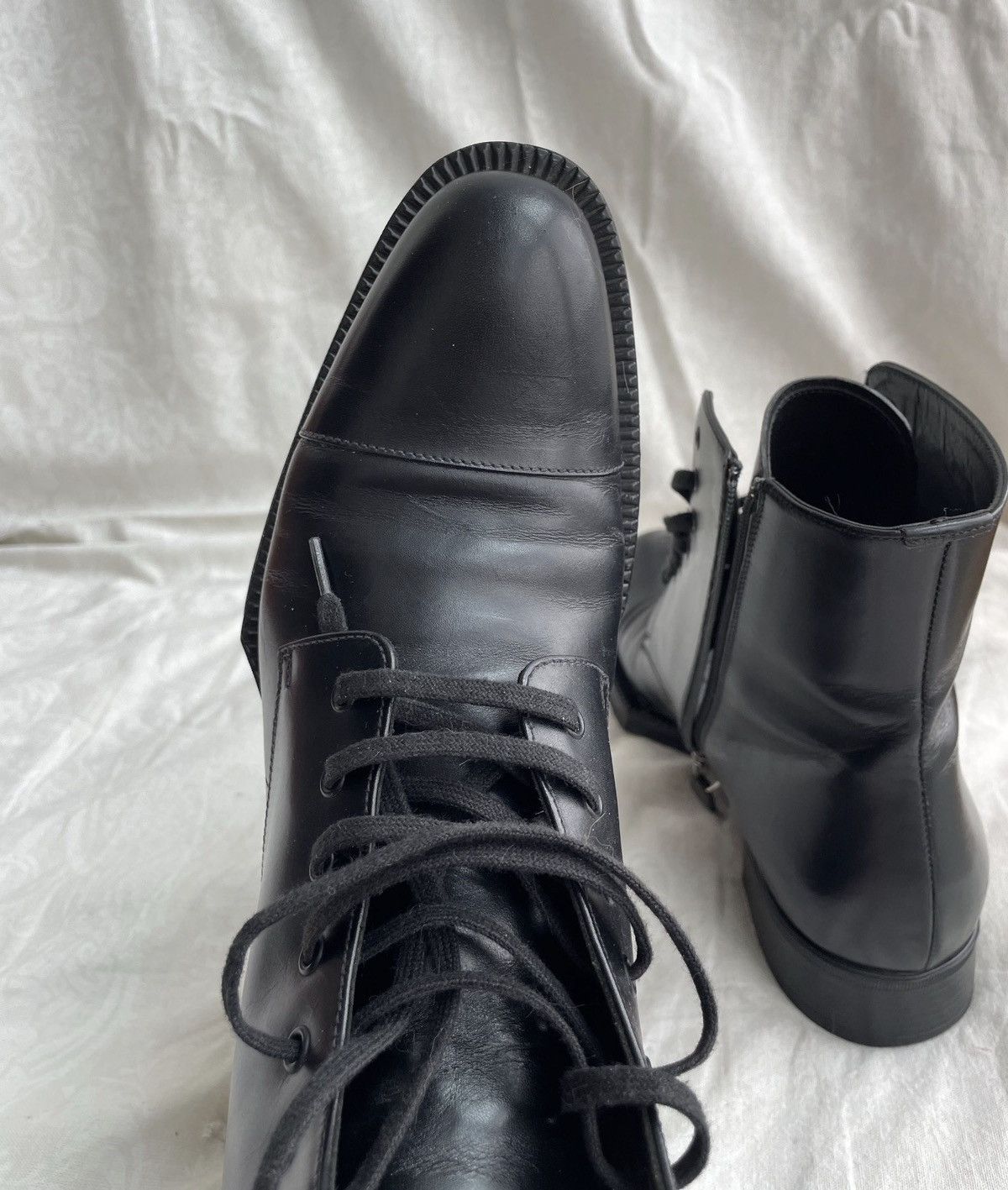 Prada *sz39* PRADA 2012 Edgy Soles Combat Leather Boots runway Size US 9 / IT 39 - 3 Thumbnail