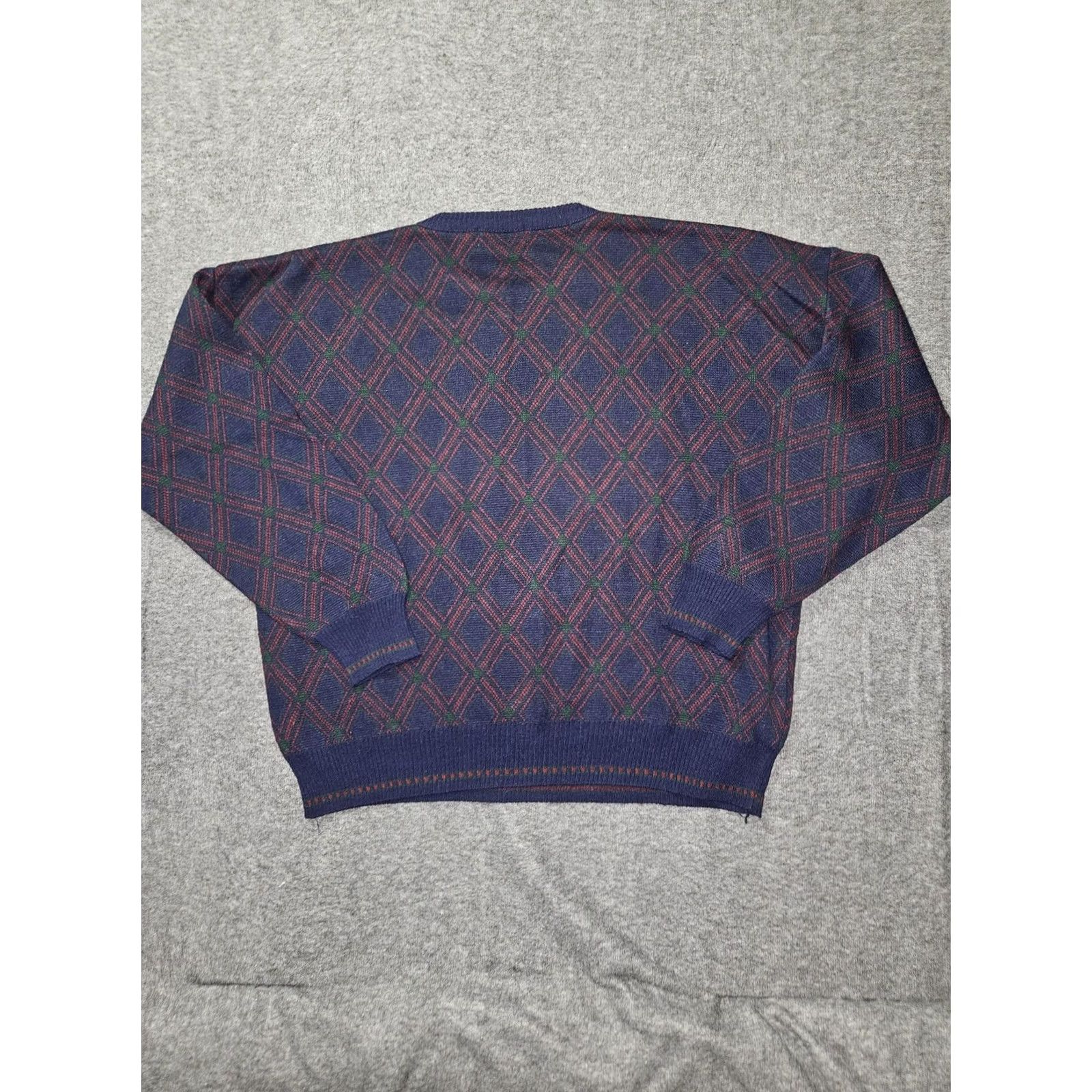 Murano VINTAGE Murano Sweater Mens XL Blue Argyle Crew Neck Wool Acrylic Pullover Italy Size US XL / EU 56 / 4 - 7 Thumbnail