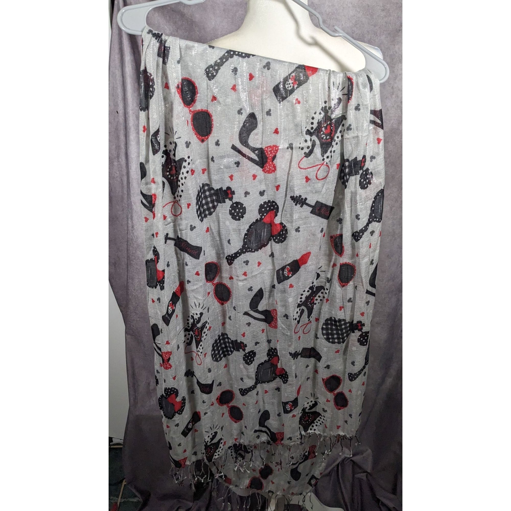 Disney Disney Parks Minnie Mouse Icons Metallic Silver Scarf Size ONE SIZE - 9 Thumbnail