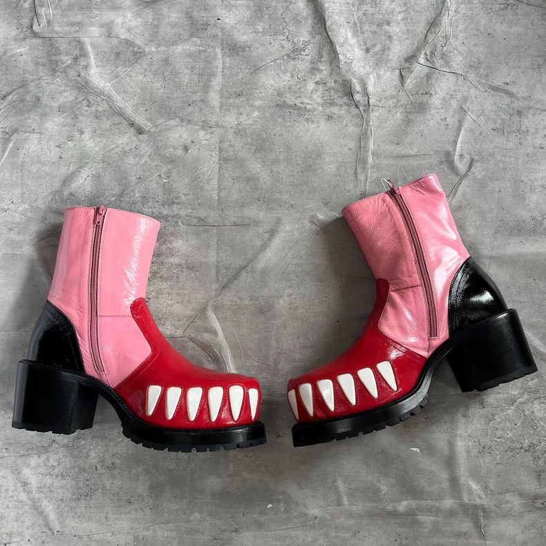 Walter Van Beirendonck Walter Van Beirendonck 23 FW white teeth high heel boots Size US 10 / EU 43 - 3 Thumbnail