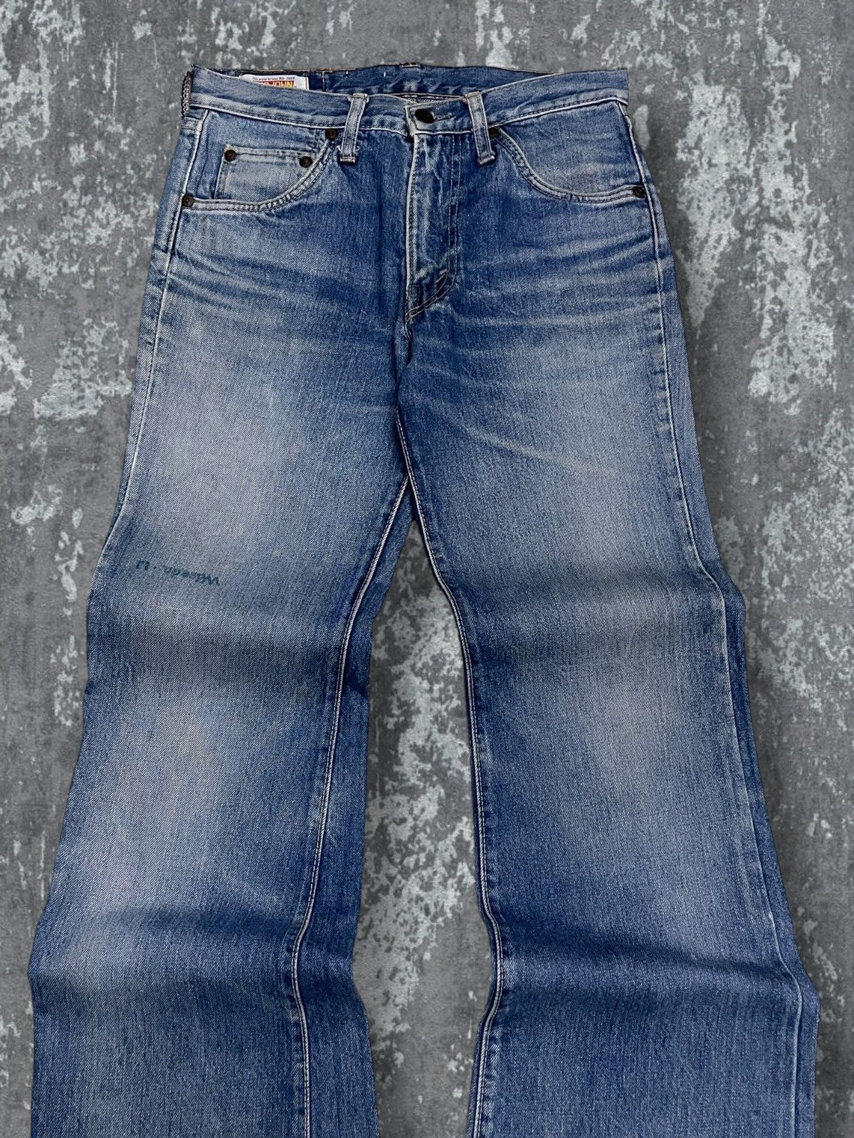 Big John Vintage Designer Big John Talon Zip Flared Distressed Denim Size US 28 / EU 44 - 4 Thumbnail