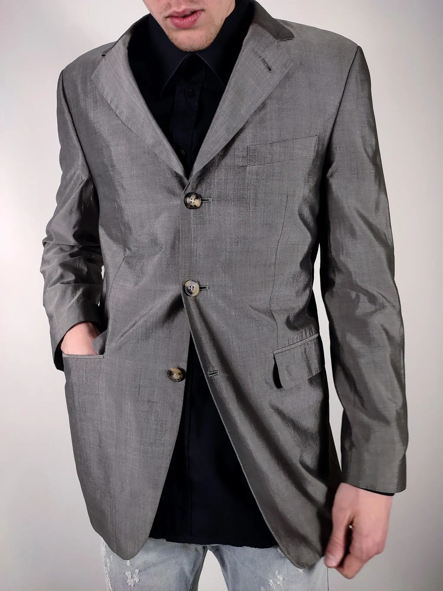Hugo Boss Hugo Boss 100% Silk Blazer Size 46R - 4 Thumbnail