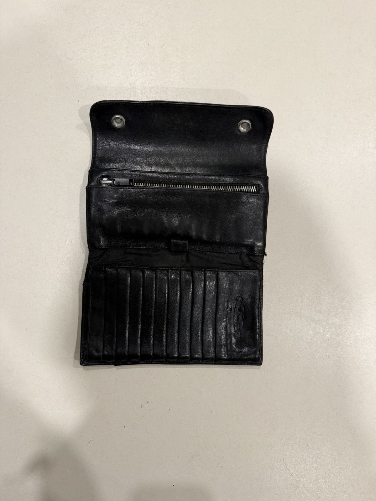 Chrome Hearts Chrome Hearts Wave Wallet Black Leather Silver Cross Balls Size ONE SIZE - 9 Thumbnail