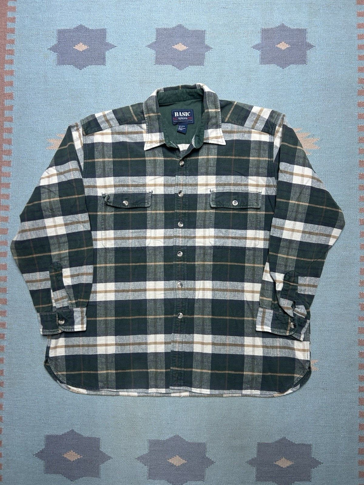 Vintage Basic options flannel shirt woven cotton thick heavy XL Size US XL / EU 56 / 4 - 1 Thumbnail