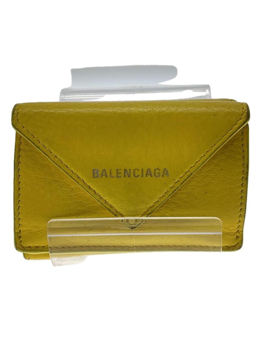 Balenciaga Balenciaga Leather Tri-Fold Wallet Yellow Size ONE SIZE - 1 Thumbnail