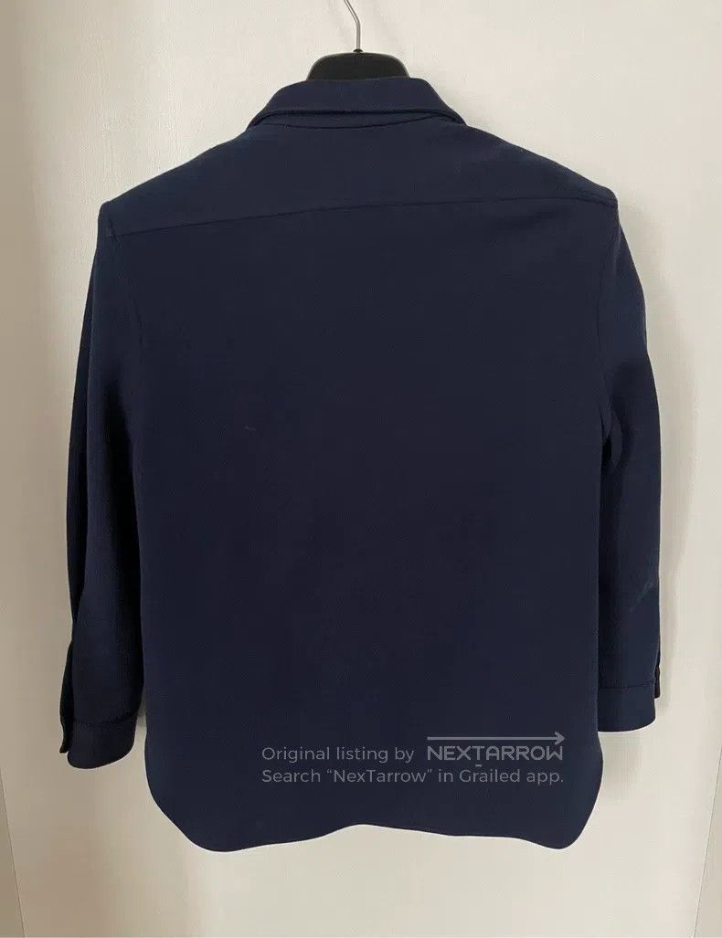 Saint Laurent Paris Saint Laurent Paris Logo Embroidered Navy Blue Wool Shirt Size S / US 4 / IT 40 - 2 Thumbnail