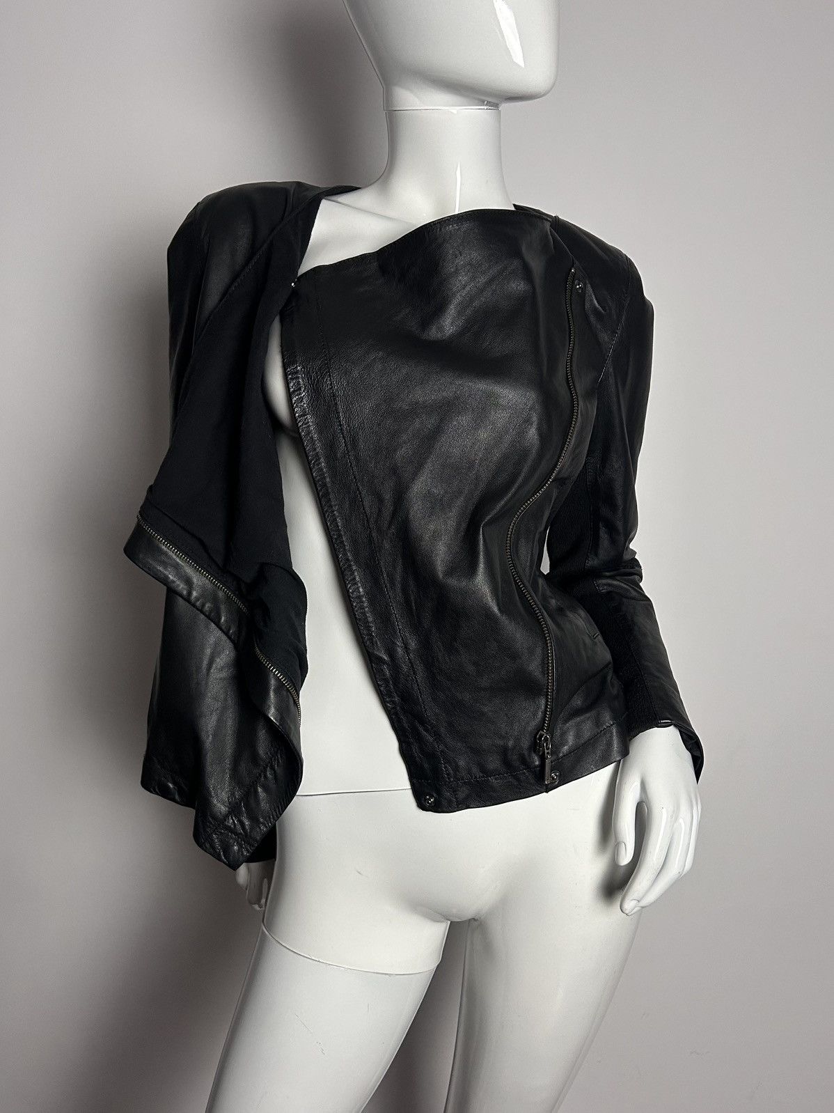 Other French designed leather vintage asymmetric jacket Size S / US 4 / IT 40 - 7 Thumbnail