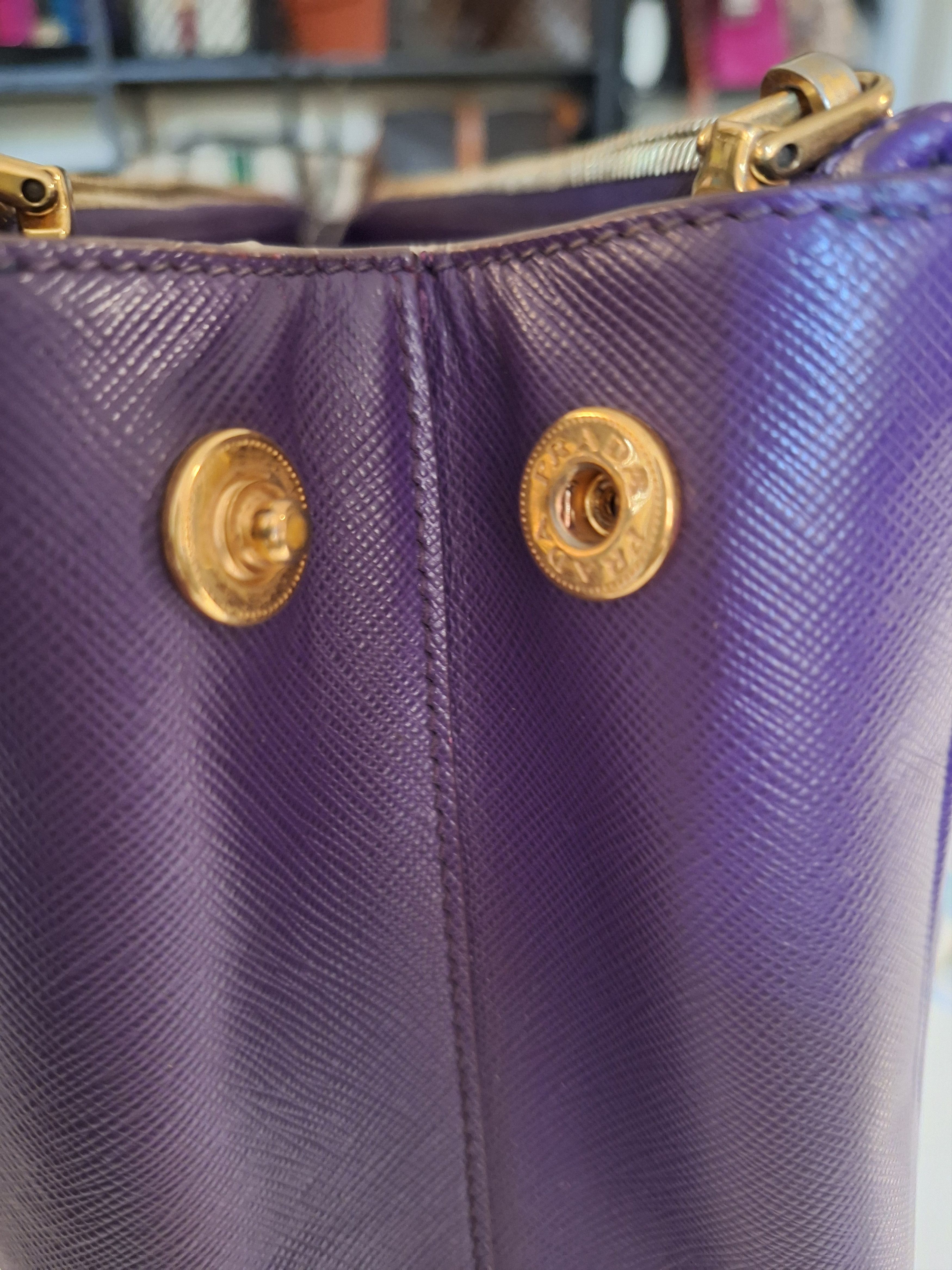 Prada Prada Purple Saffiano Lux Leather Galleria Satchel Tote Size ONE SIZE - 7 Thumbnail