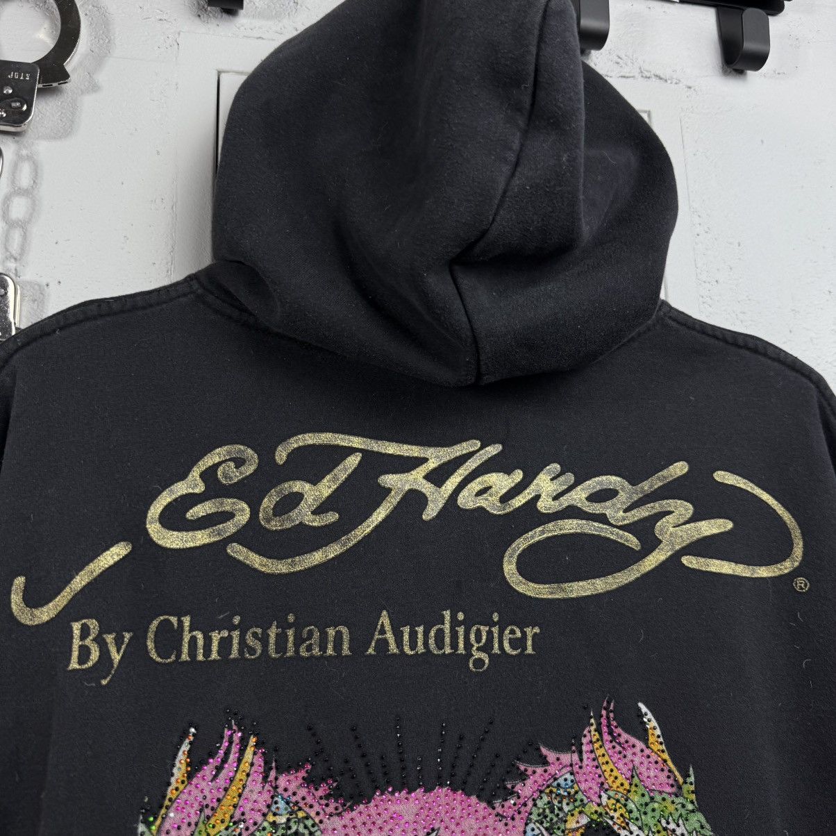 Ed Hardy Vintage Distressed Zip Hoodoe Ed Hardy Rhynestone Size US M / EU 48-50 / 2 - 11 Thumbnail