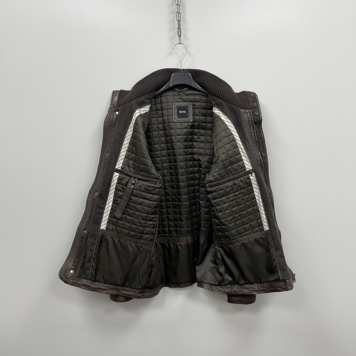 Hugo Boss Hugo Boss Noakh Lamb Leather Pocket Jacket Brown Size US M / EU 48-50 / 2 - 9 Thumbnail