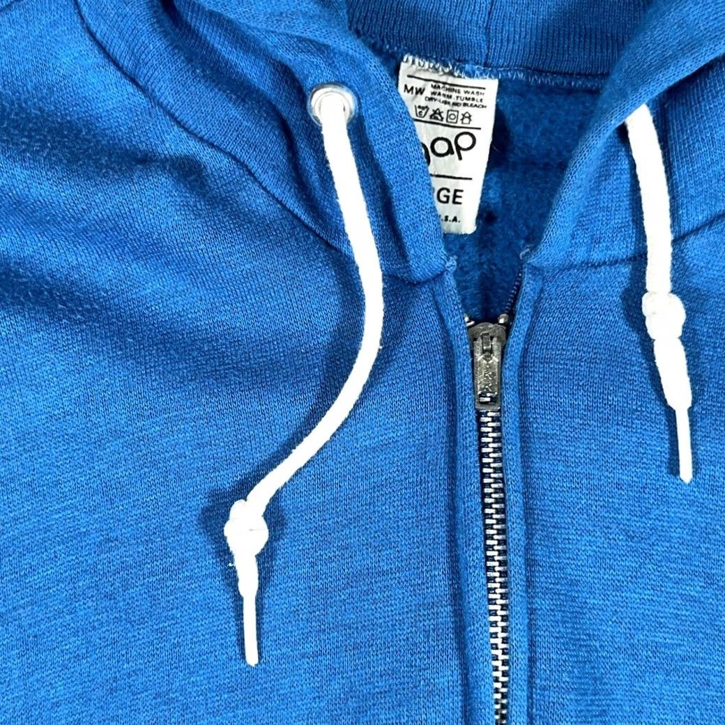 Gap VINTAGE Gap Sweater Shirt Adult LARGE Blue Hoodie Zip Full Zip Kangaroo Pockets 70s USA Made Mens Size US M / EU 48-50 / 2 - 5 Thumbnail