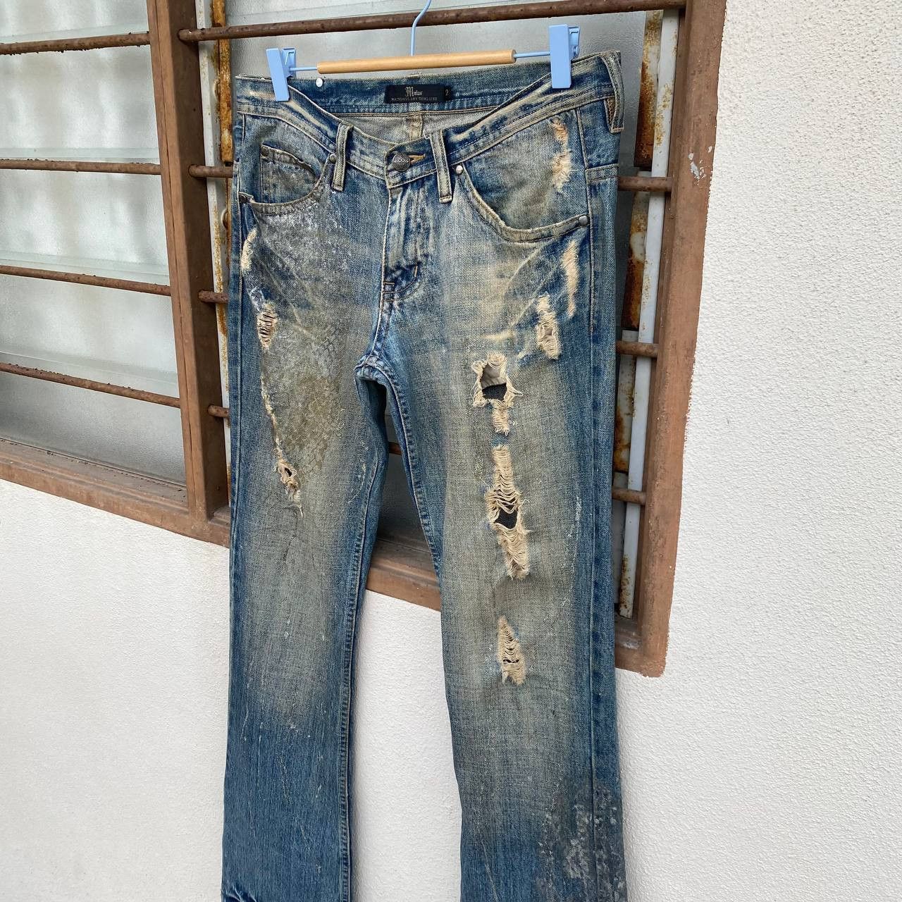 Japanese Brand ARCHIVE FLARE Midas Japan "Gimmick" Distressed Cyber Punk Size US 29 - 5 Thumbnail