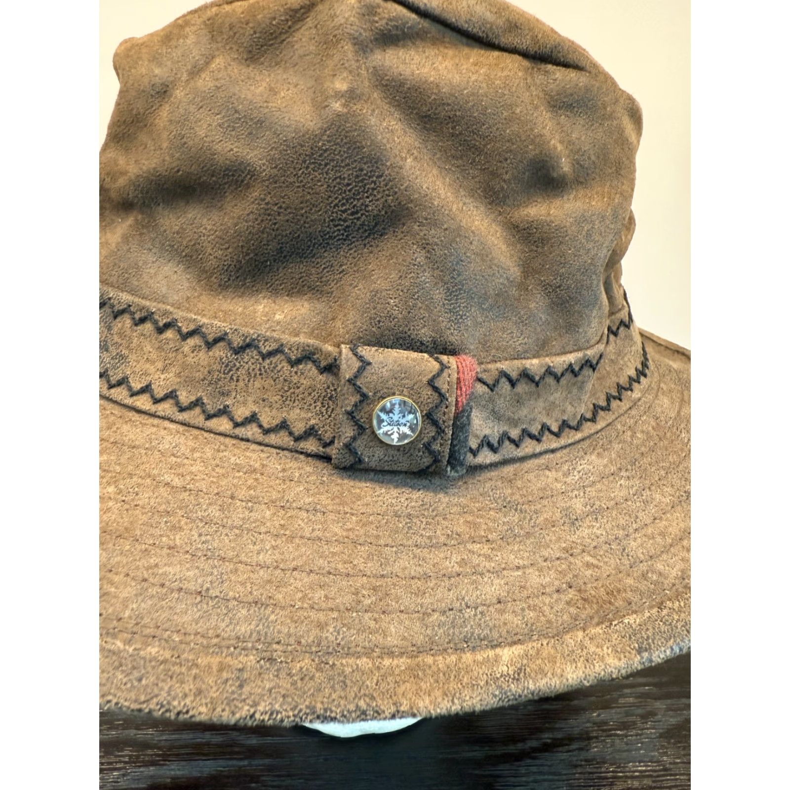 Stetson Stetson Hat XS Brown Leather Madras Lined Bucket Travel Hike Mens Size ONE SIZE - 6 Thumbnail