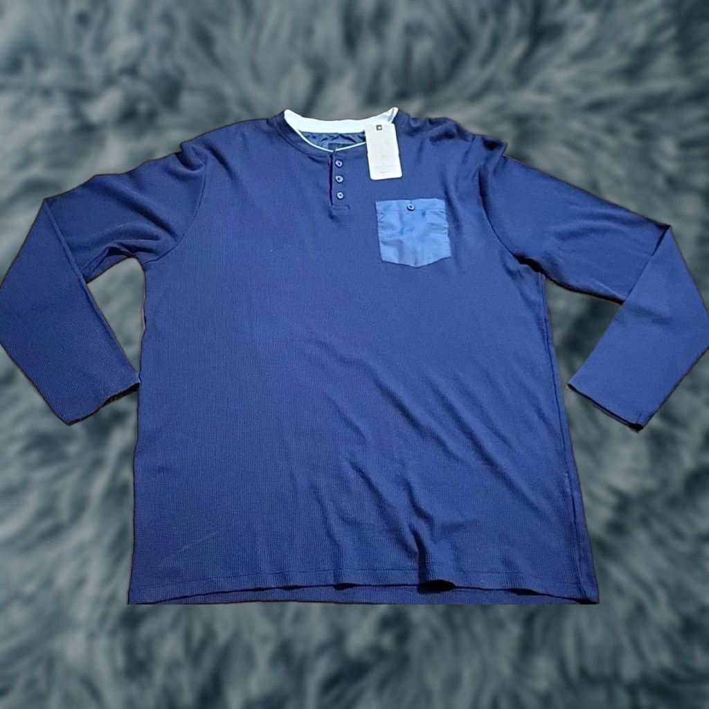 Nomad Nomad Shirt 2XL Longsleeve Navy Henley Cotton Blend NWT 50 in Chest Button-Up Pockets Outdoors Mens Big & Tall Size US XXL / EU 58 / 5 - 1 Thumbnail