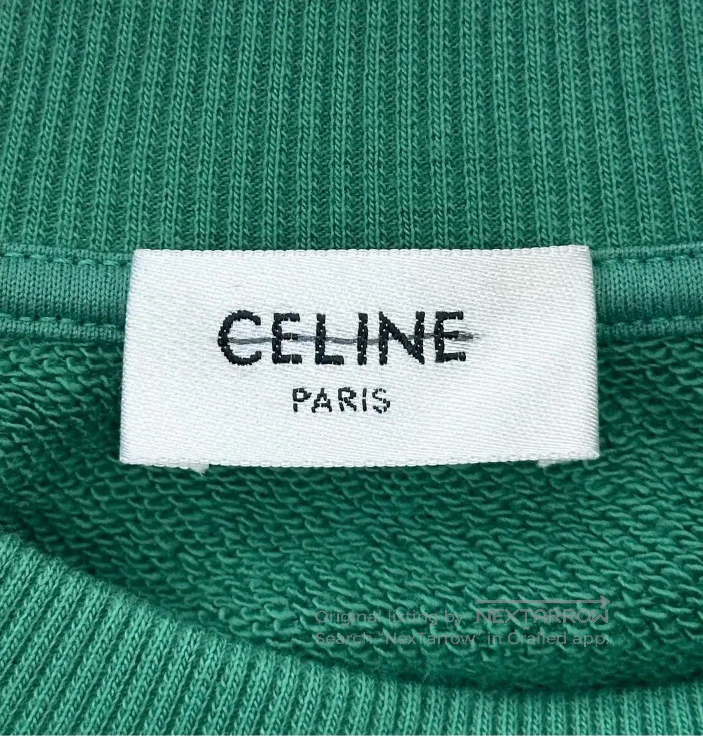 Celine CELINE Dark green letter print logo short-sleeved sweatshi Size US M / EU 48-50 / 2 - 3 Thumbnail