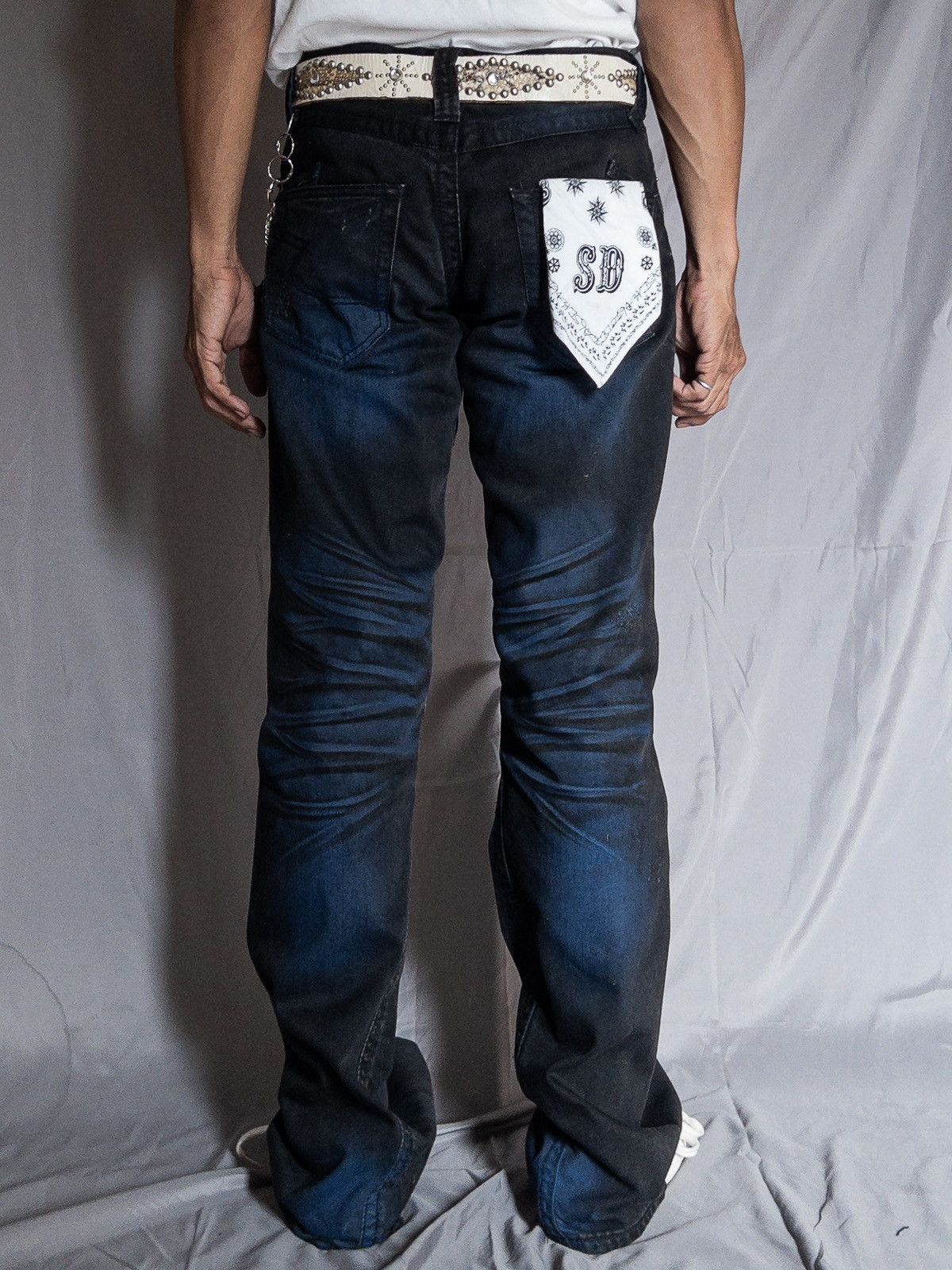 semanticdesign Semantic Design Distressed Flare Jeans SD Bandana Pocket y2k Size US 32 / EU 48 - 5 Thumbnail