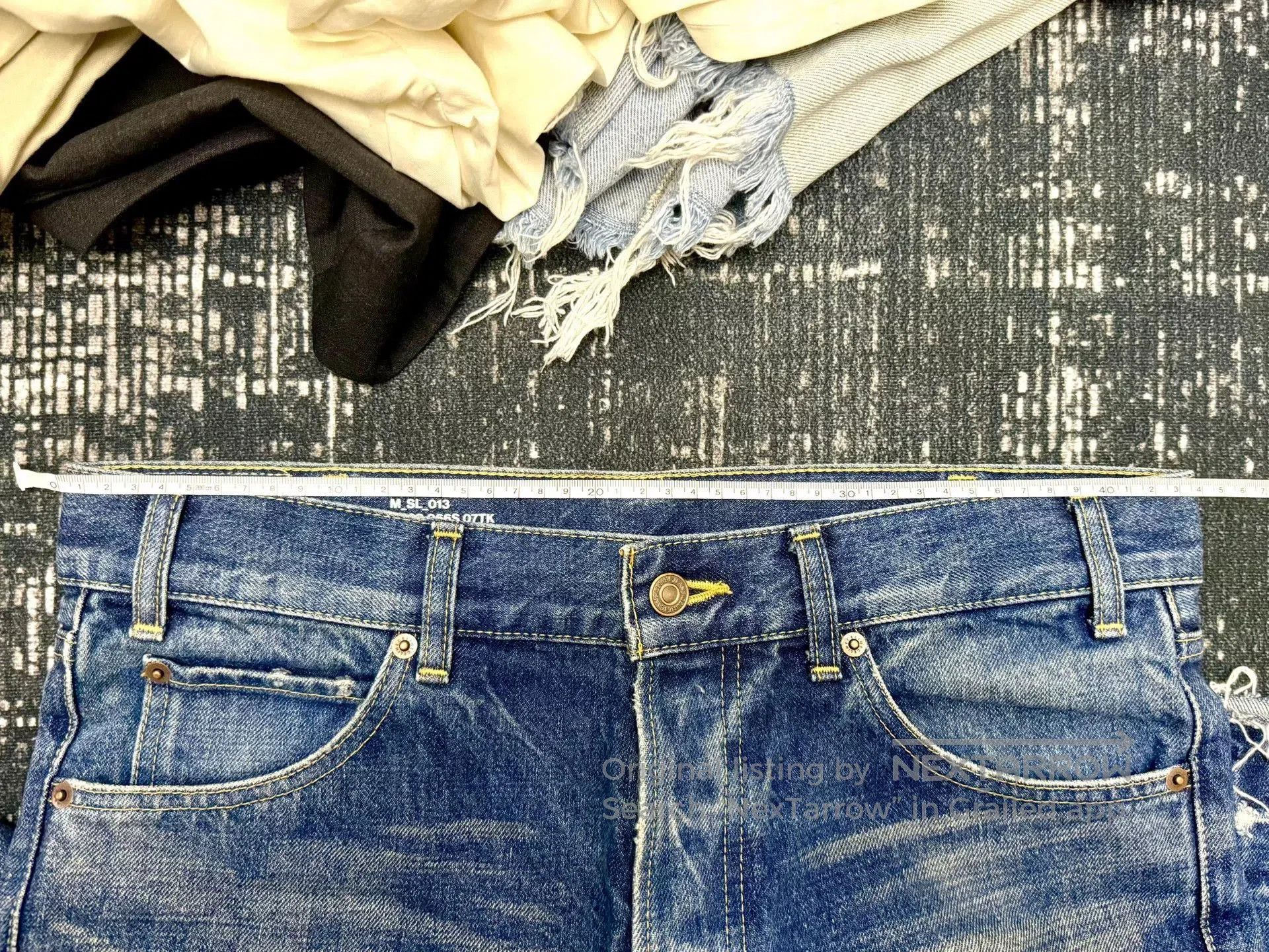 Celine celine dark blue distressed denim pants. Size US 31 - 6 Thumbnail