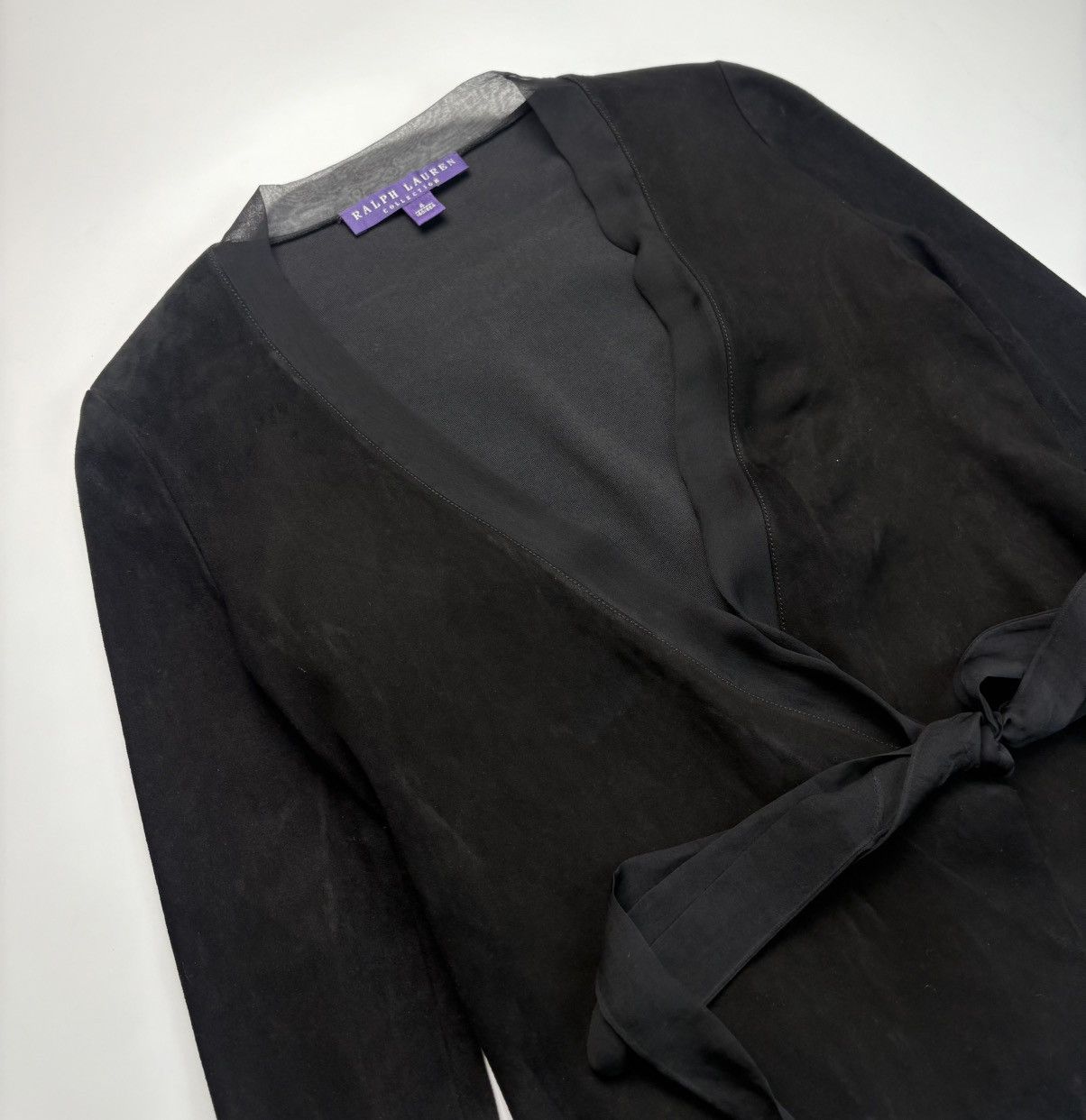 Ralph Lauren Ralph Lauren Purple Label Lamb Suede Wrap Jacket Size S / US 4 / IT 40 - 2 Thumbnail