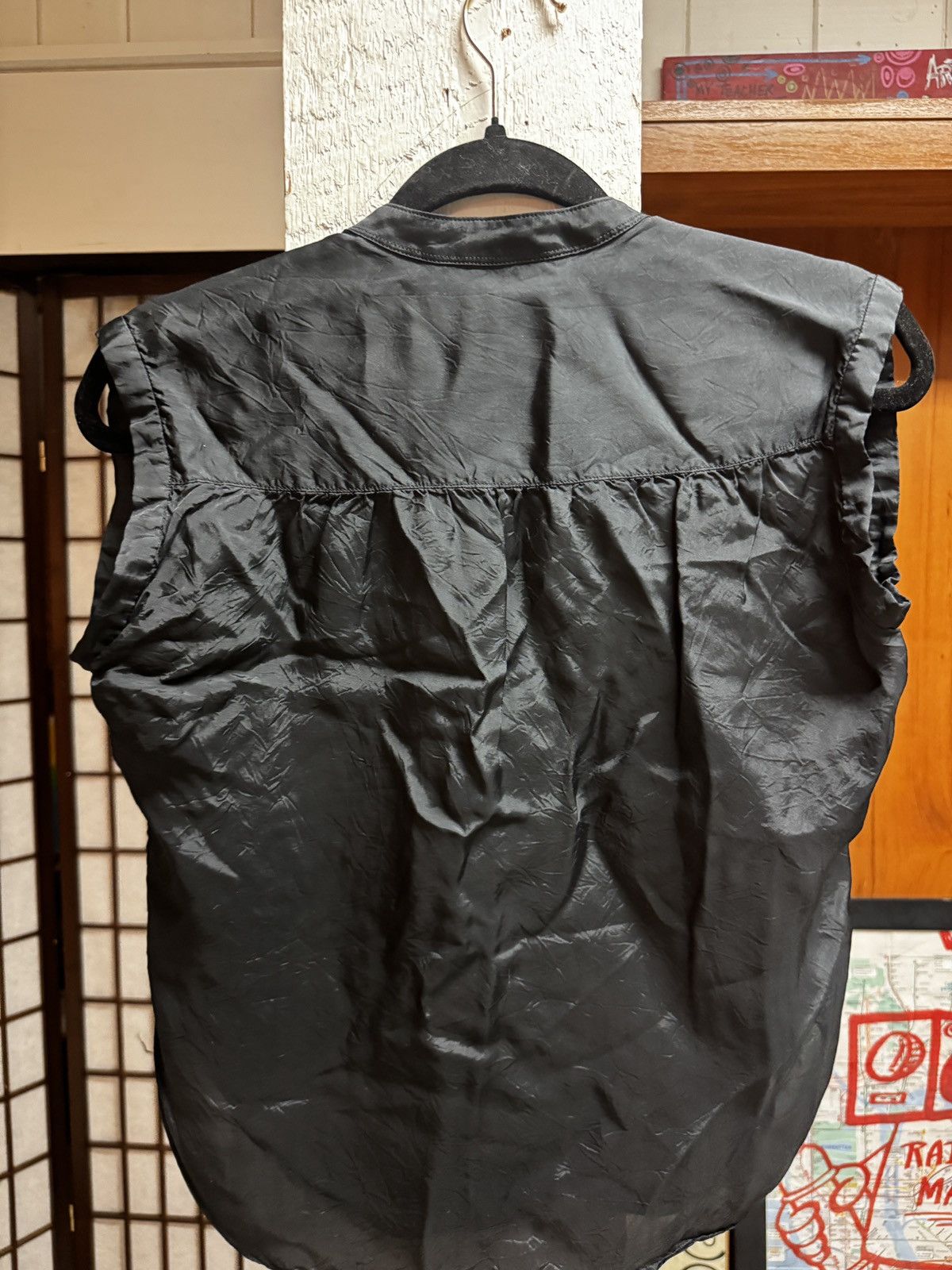 Balenciaga Balenciaga Paris Black Silk Sleeveless Blouse Button Front Size M / US 6-8 / IT 42-44 - 6 Thumbnail