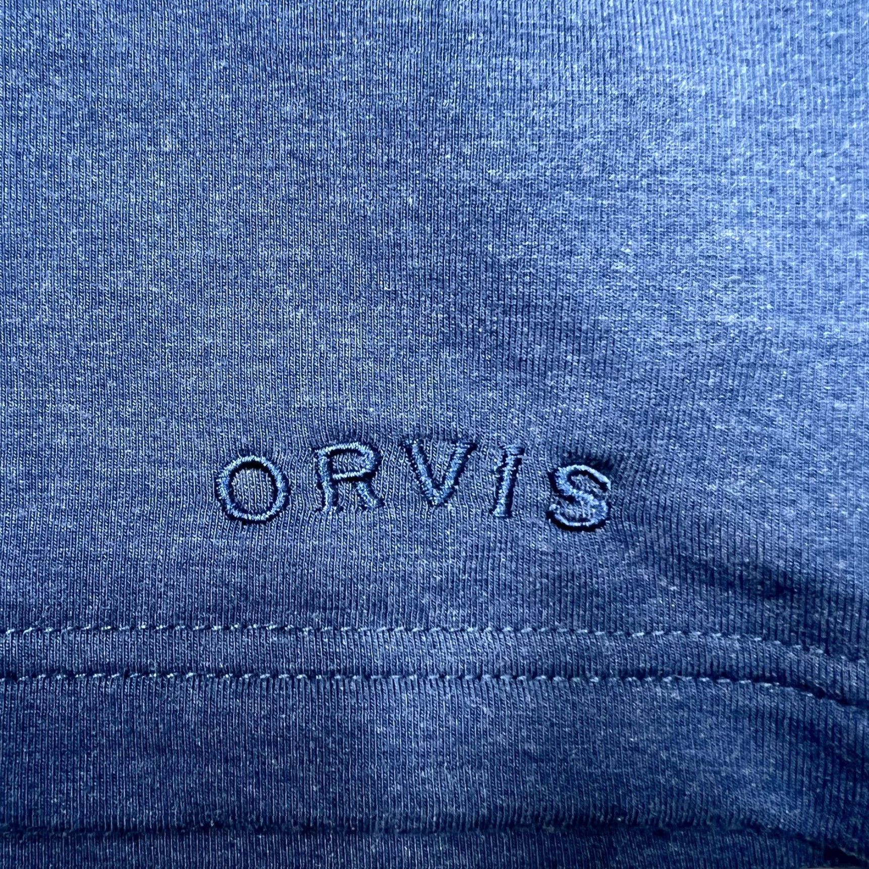 Orvis Orvis Long Sleeve T-Shirt Mens XL Heather Blue Rayon Polyester Blend Crew Neck Logo Stretch Regular American Shirt Size US XL / EU 56 / 4 - 3 Thumbnail