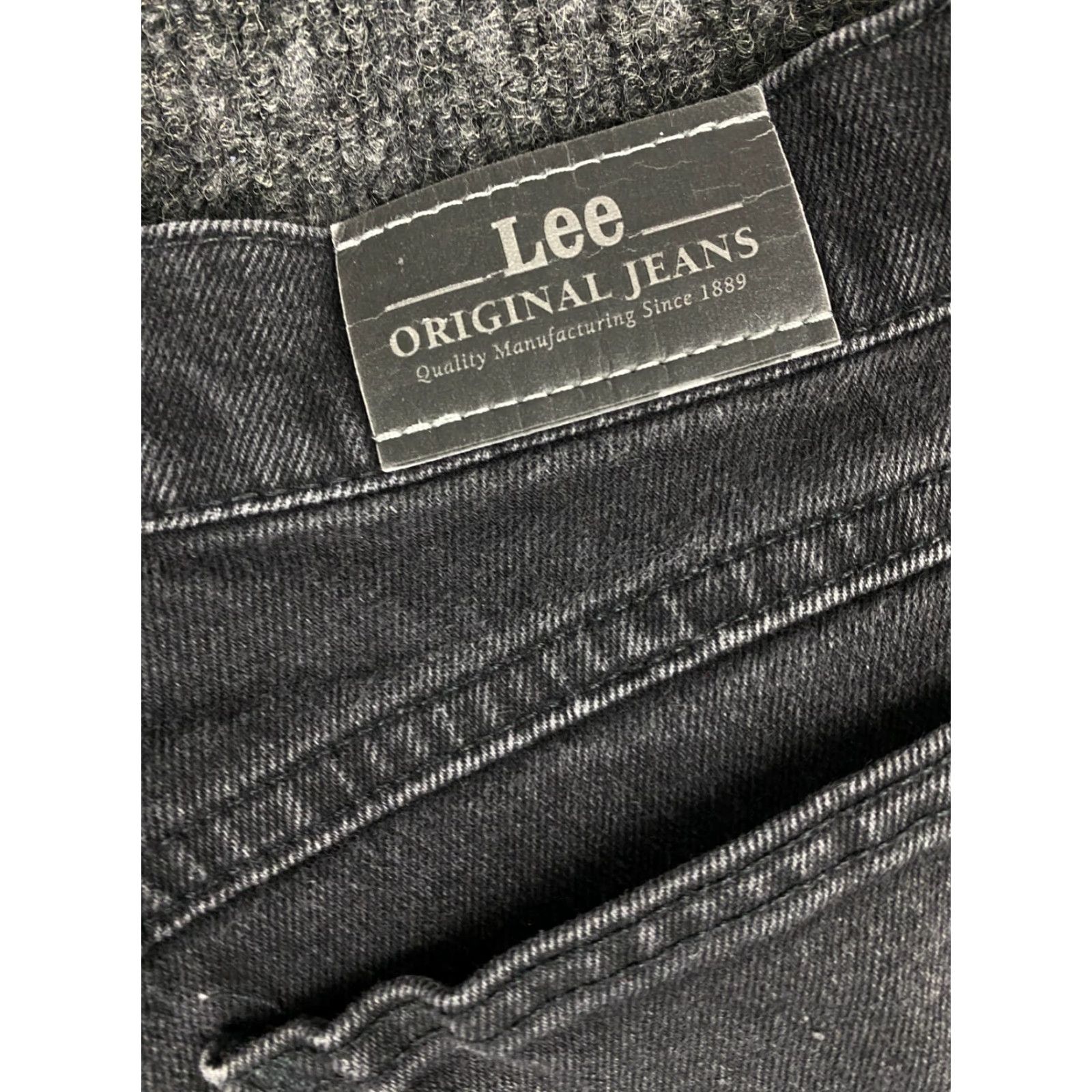 Lee VINTAGE Lee Original Jeans High Waisted Faded Black Size 10 30 x 31 Womens Jeans Retro Logo Hipster 90s Womens Lee Jeans Regular Rise Size 32" / US 10 / IT 46 - 3 Thumbnail