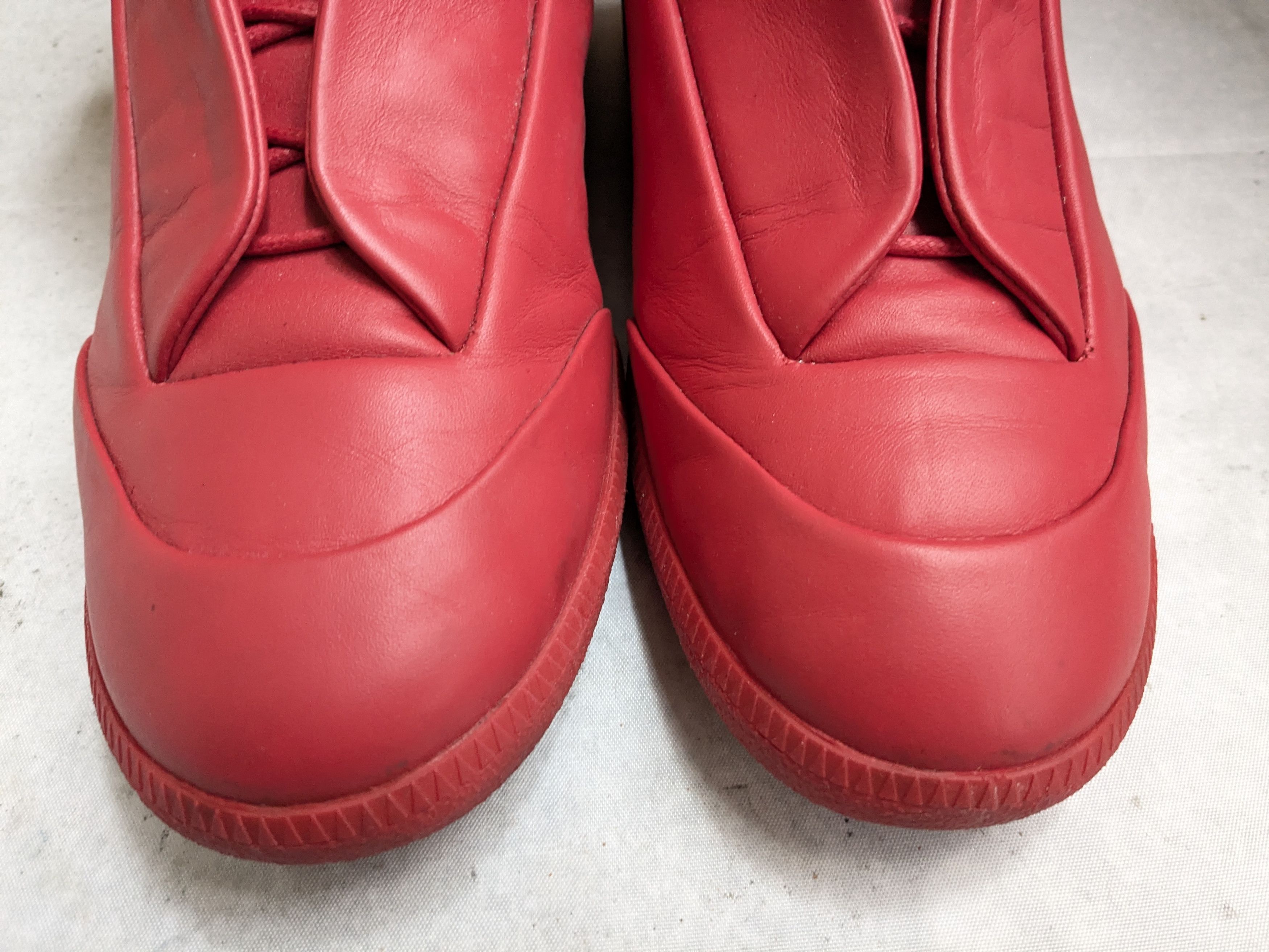 Maison Margiela Maison Margiela Future Red 13 46 High Tops Leather Sneakers Size US 13 / EU 46 - 4 Thumbnail