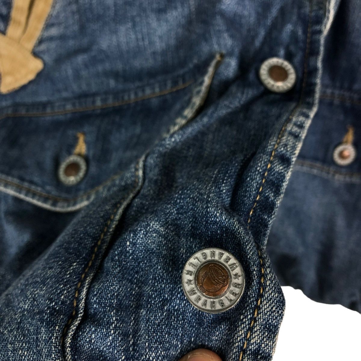 Japanese Brand 🔥90’s Vintage Trucker Denim Jacket Wrangler Blanket Lining Size US L / EU 52-54 / 3 - 11 Thumbnail